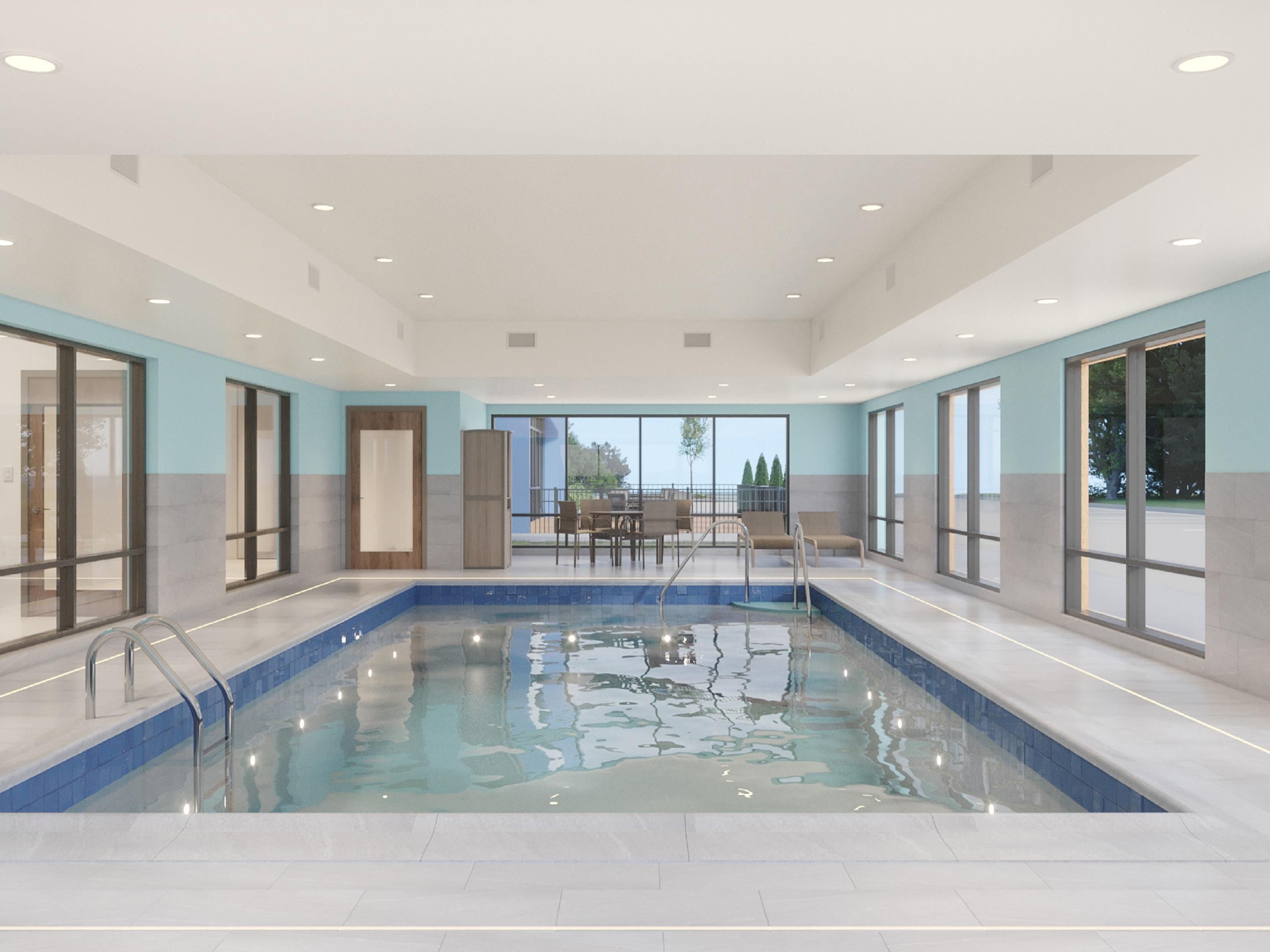 استمتع بالغطس في المسبح الداخلي المدفأ المفتوح يوميًا للاسترخاء والمتعة. استمتع بالسباحة الهادئة على مدار العام. ملاذك المثالي في انتظارك!