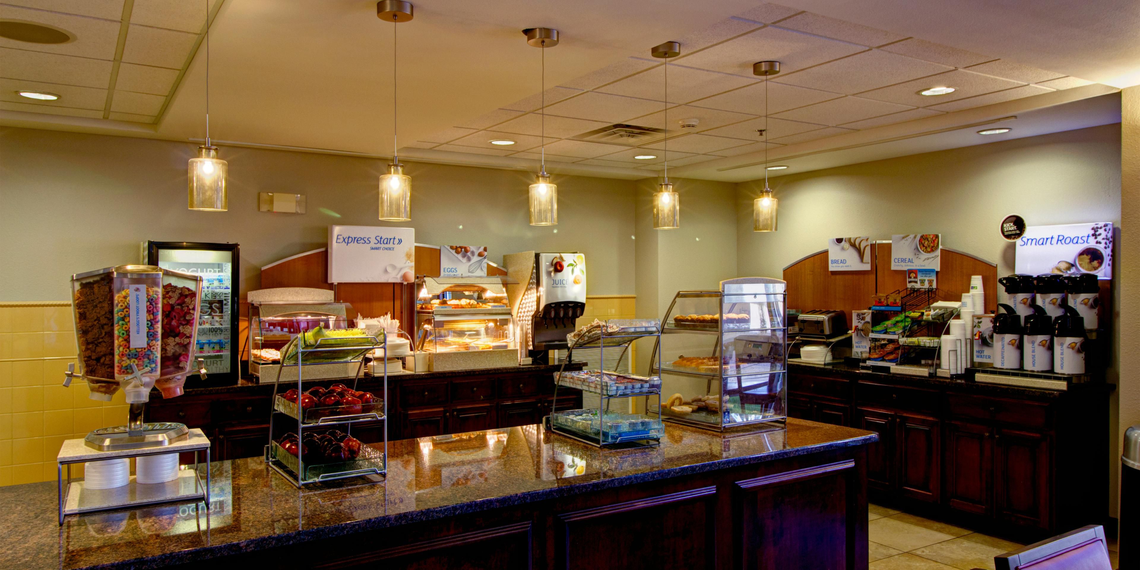 Start your day out right with our hot, complimentary breakfast that includes egg and meat items, pancakes, fruits, and a variety of other options. If you have any questions about our breakfast, please call or email our hotel.