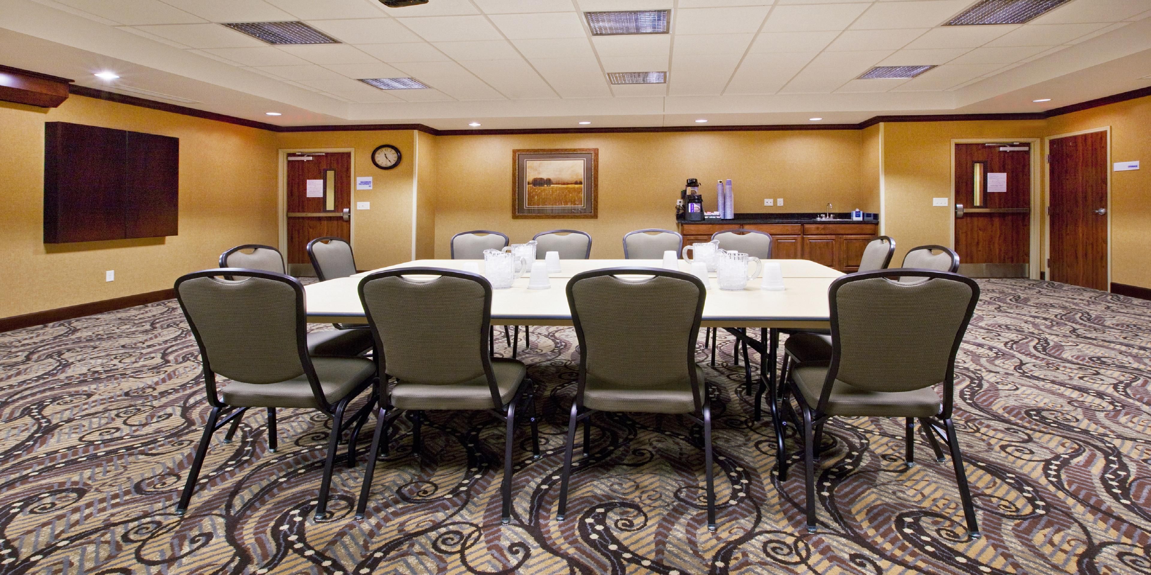 The Holiday Inn Express and Suites Sioux Falls Southwest's meeting room is perfect for your needs. The space holds up to 45 people and can be used for business meetings, conferences, family events and celebrations. Call us today.
