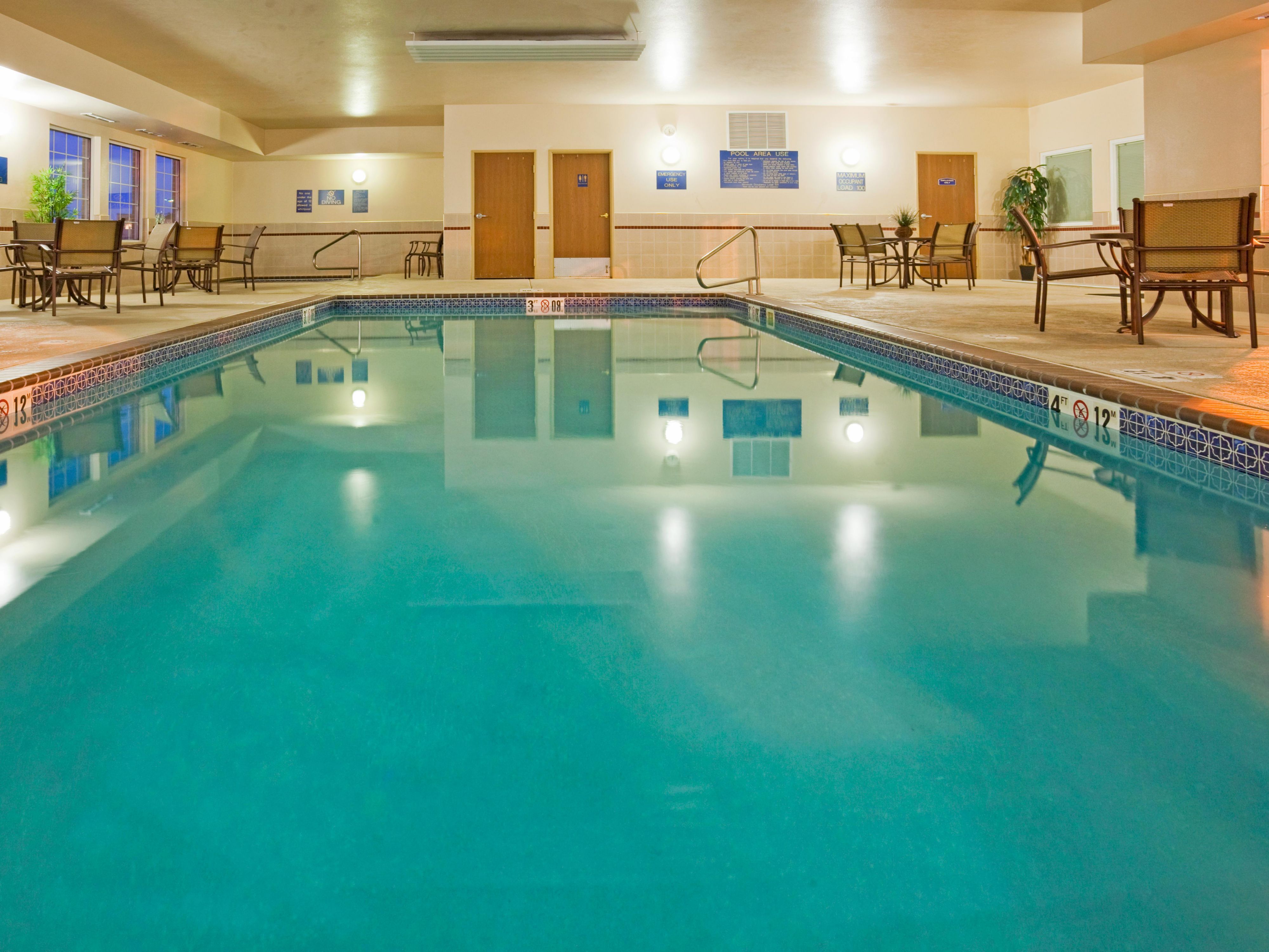 Have a morning or afternoon dip in our heated indoor pool.