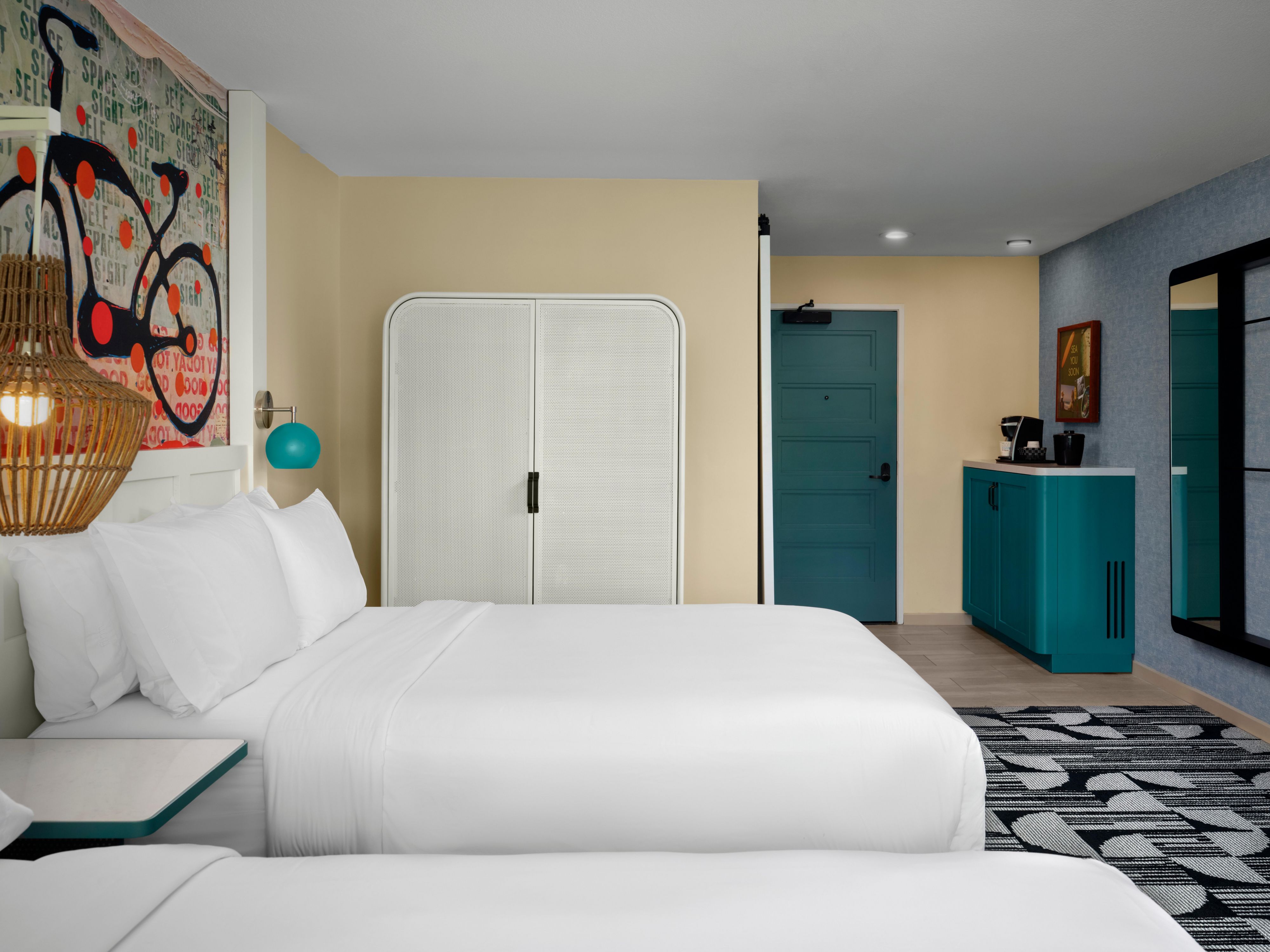 Modern Hotel Rooms with Two Queen Beds