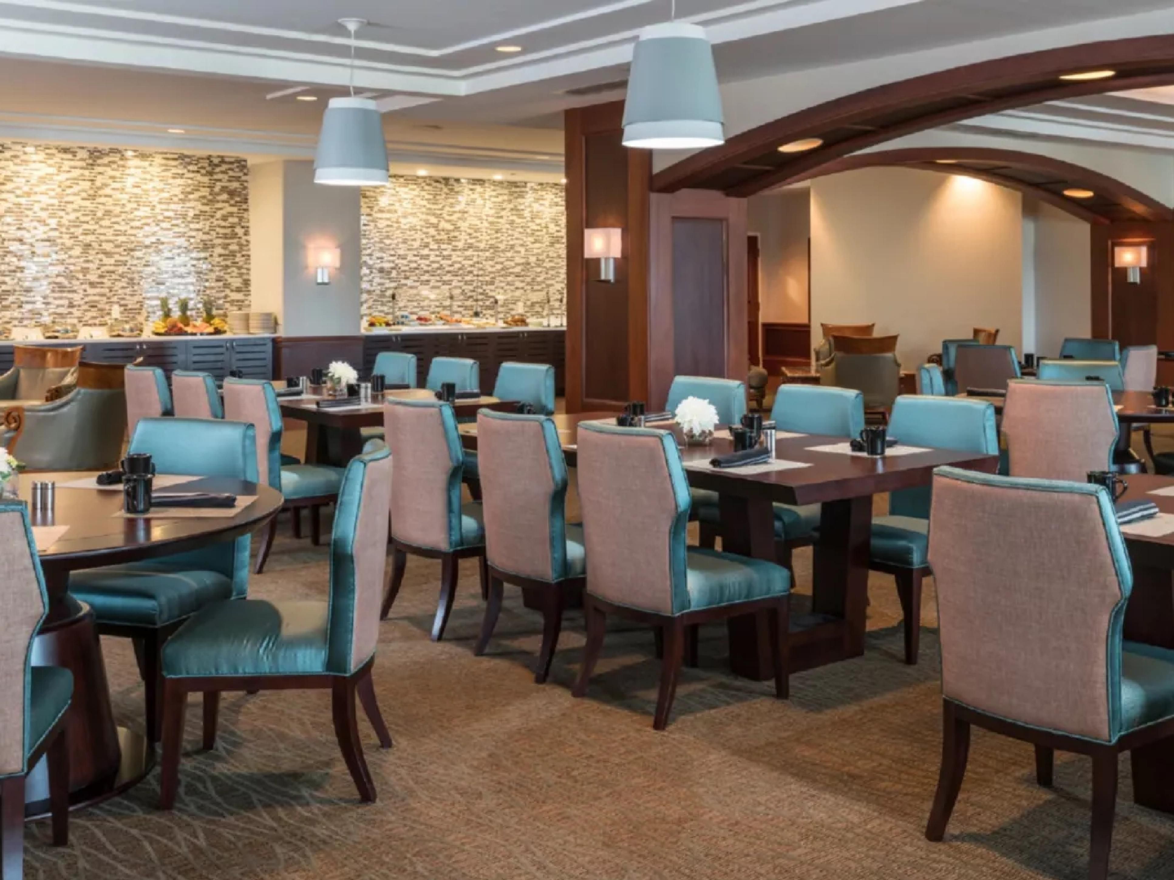 Looking for a quick bite, Starbucks coffee, Lunch, Dinner, or a relaxing beverage, you can find them all just steps away at our sister property the Crowne Plaza.