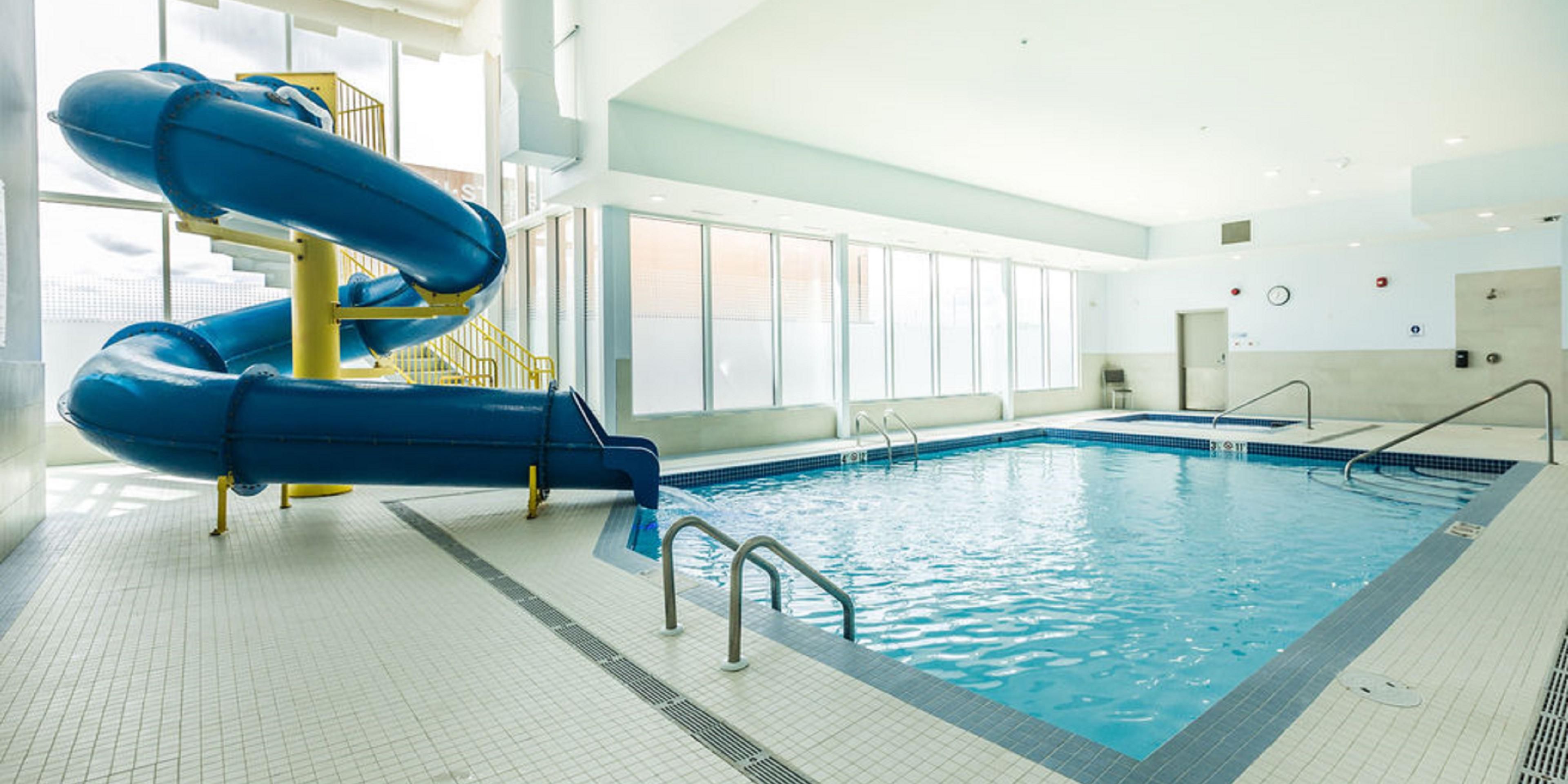 Take a dip in our indoor swimming pool, which is open for your enjoyment from 9:00 AM to 10:00 PM daily. The kids will  have a blast with the waterslide too!