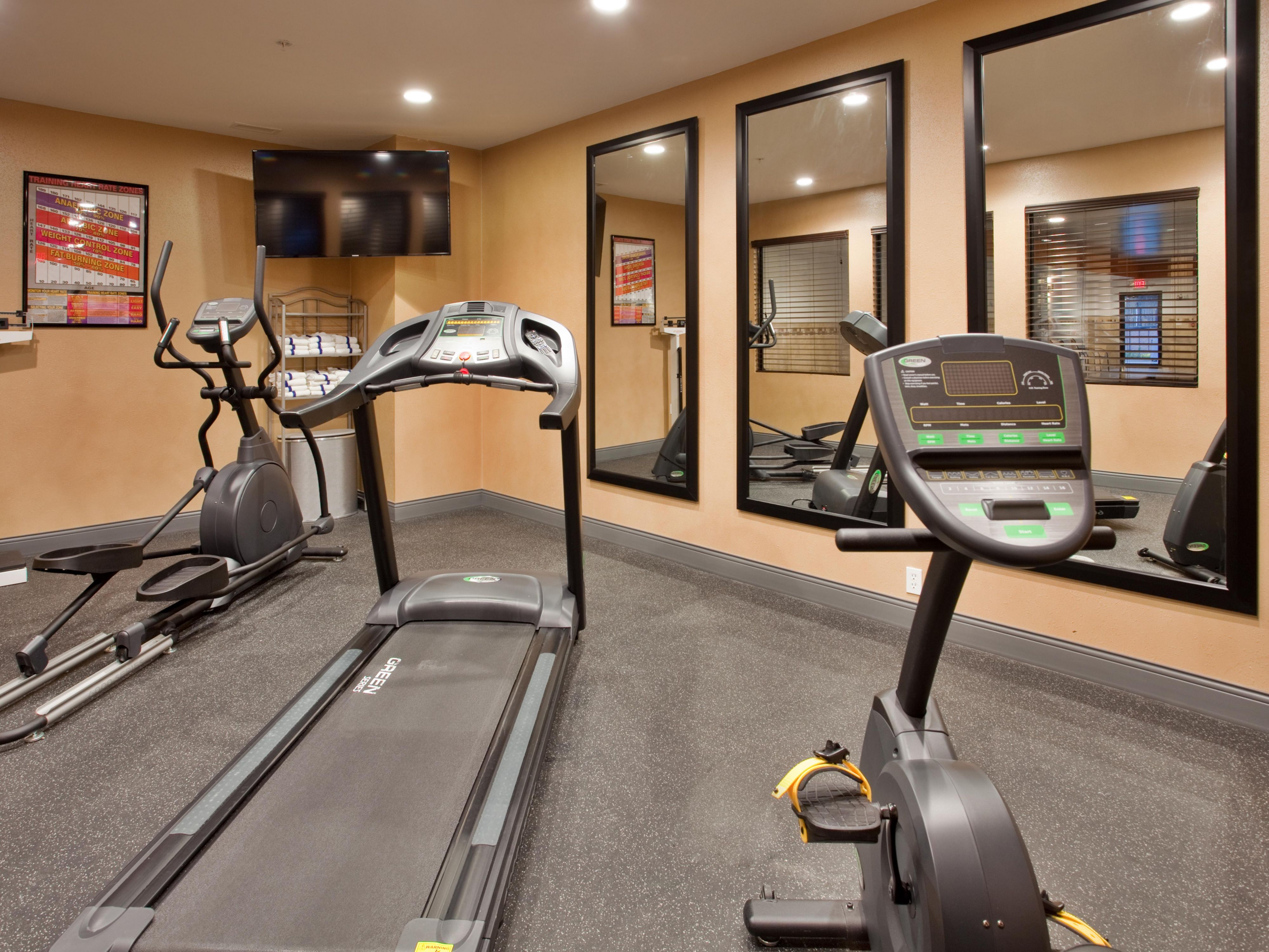 Stay active and energized in our 24-hour Fitness Center.