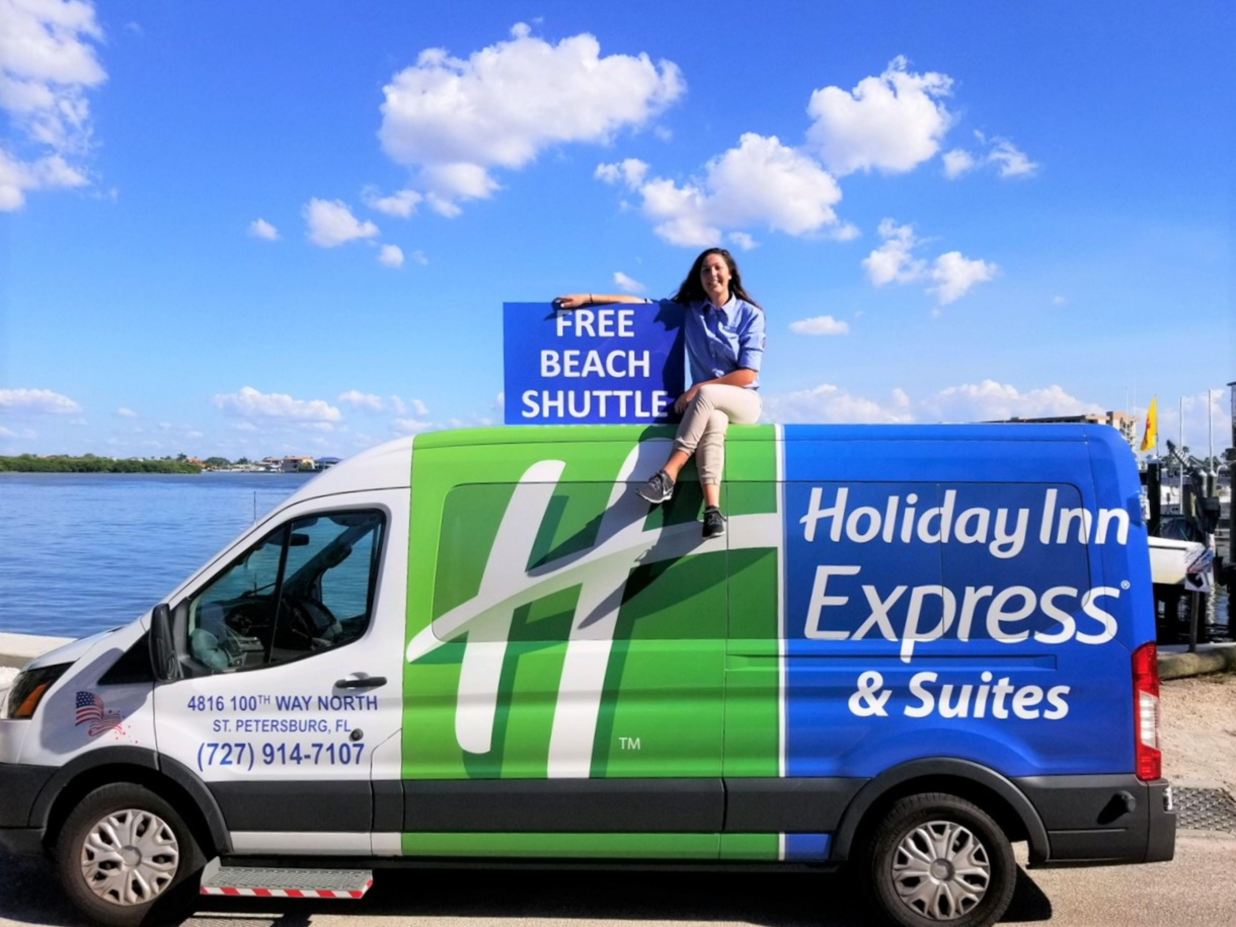 We have a complimentary shuttle that takes you anywhere within a five mile radius, including the famous Madeira Beach and John's Pass! We look forward to hosting your carefree and car free vacation or corporate trip! 
