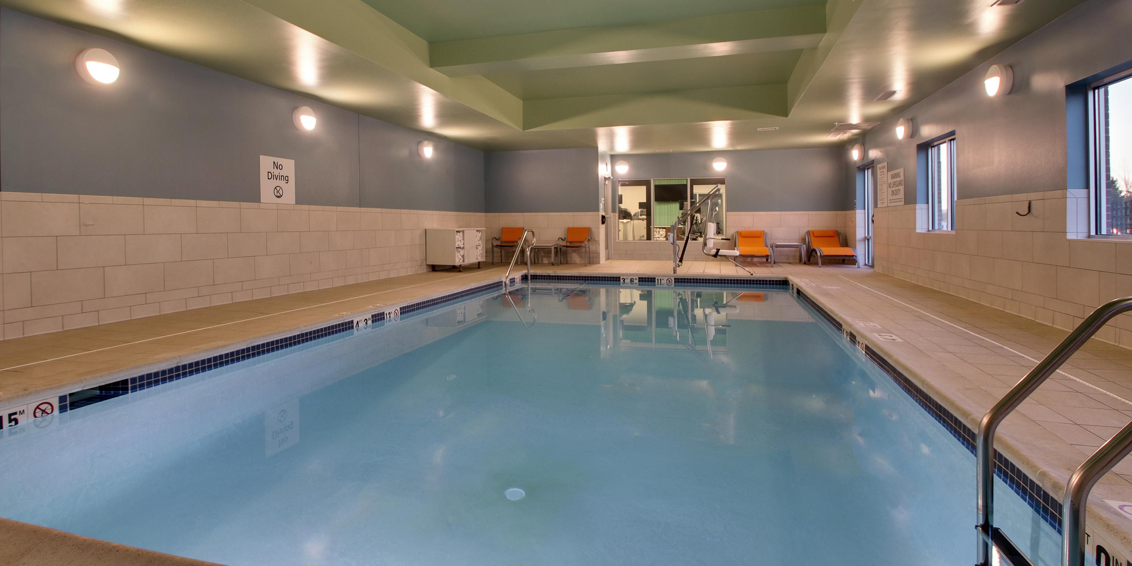 Take a dip all year round in our indoor heated pool! 