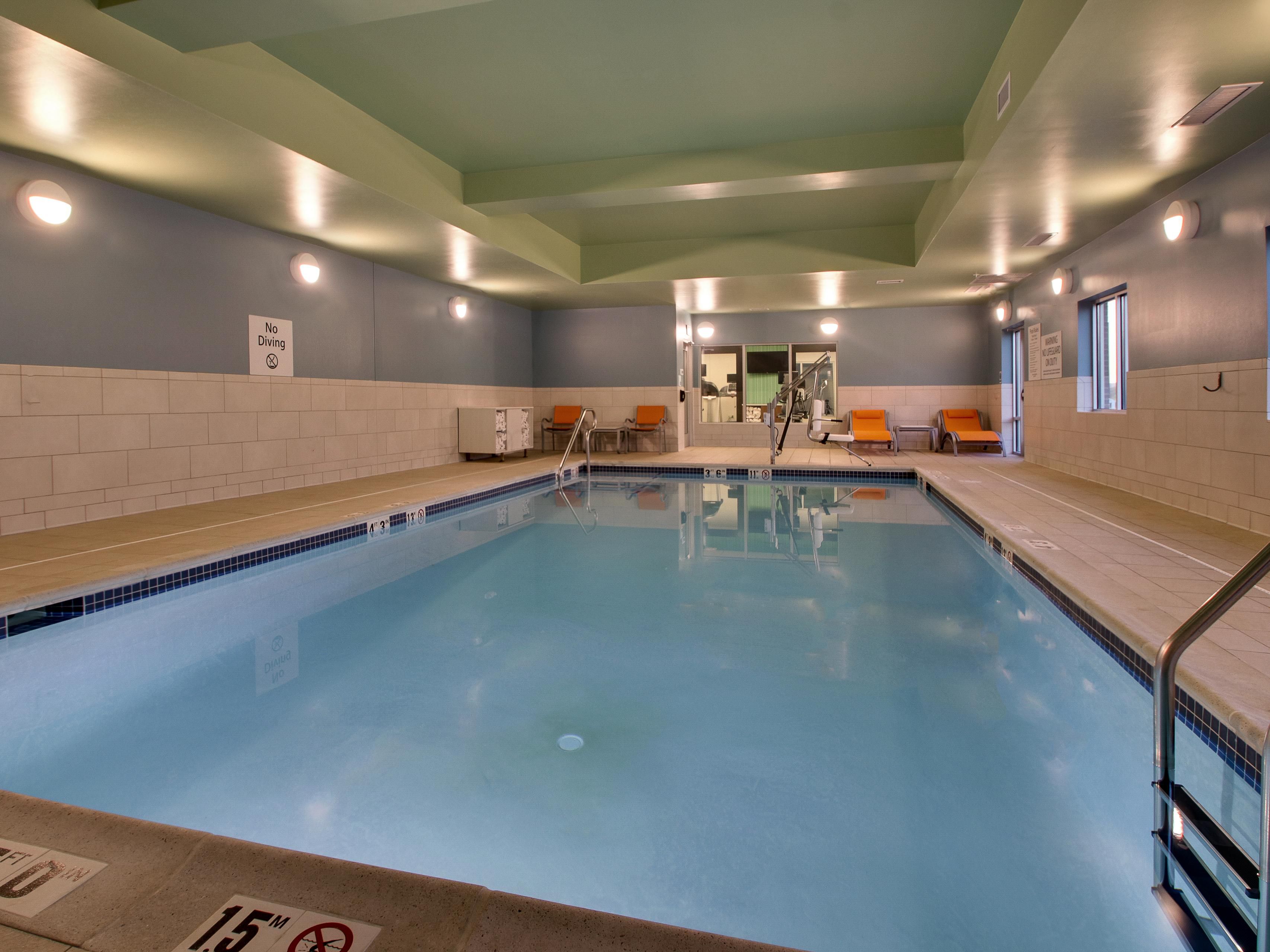 Take a dip all year round in our indoor heated pool! 
