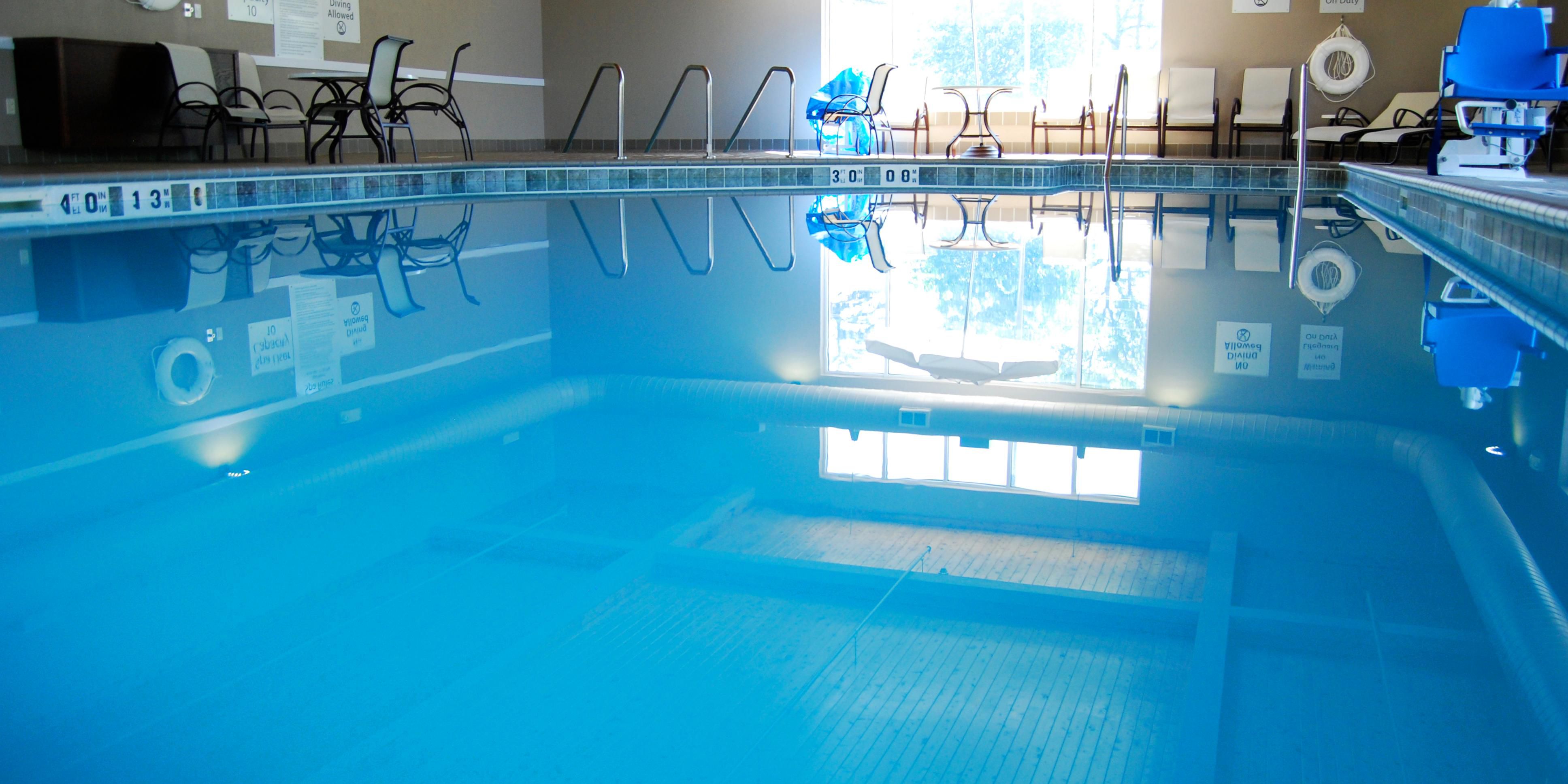 Our pool and whirlpool are open year-round, 8:00AM - 11:00PM.