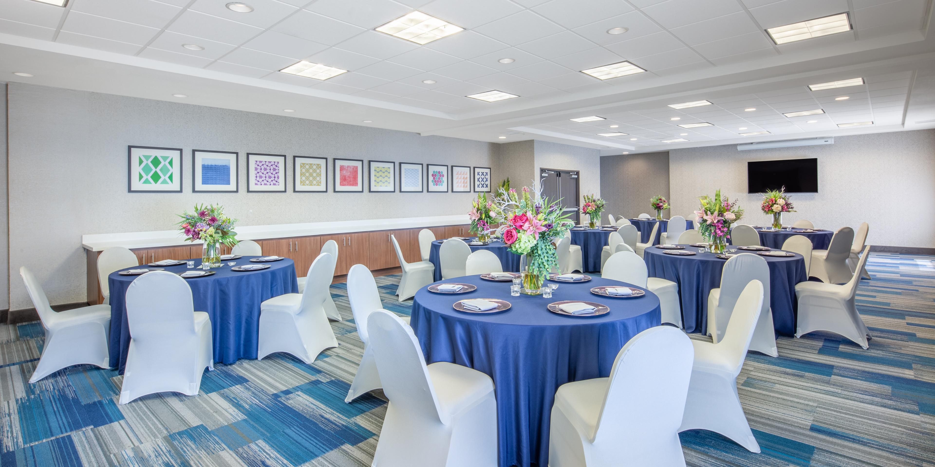 The Holiday Inn Express & Suites offers 1,470 sq ft of meeting space. We have the perfect setup to accommodate anything from business meetings to celebrating your special event. Come plan your next celebration with us!  