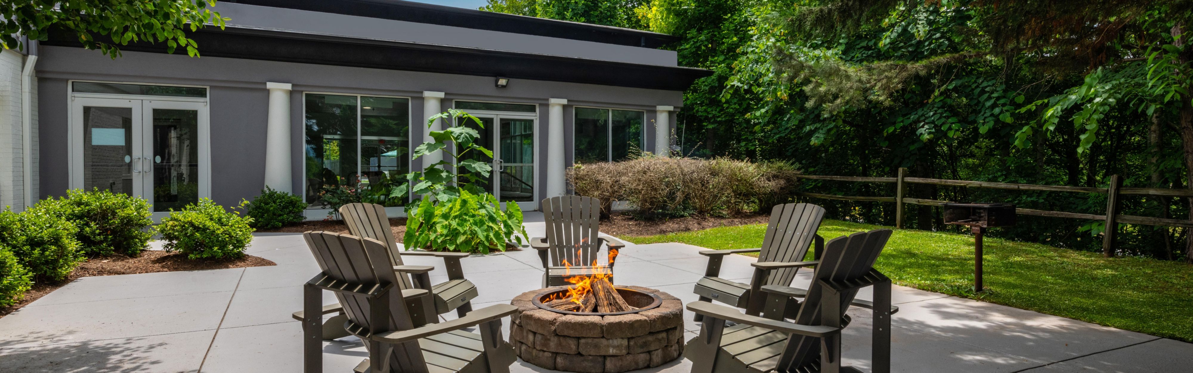 Enjoy a nice fire while grilling in the back of the property