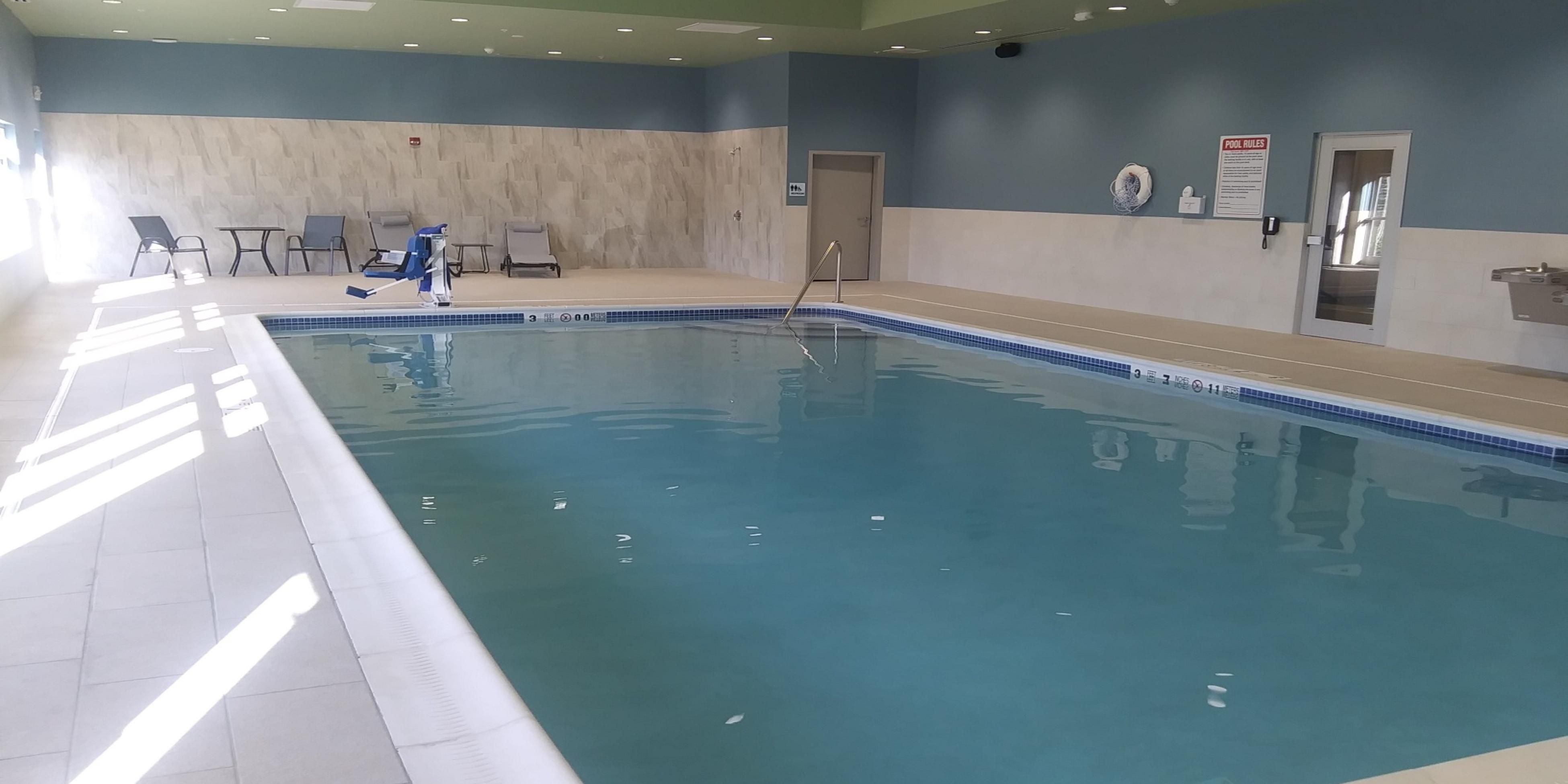 Relax and unwind in our heated indoor pool open 9AM - 9PM daily.