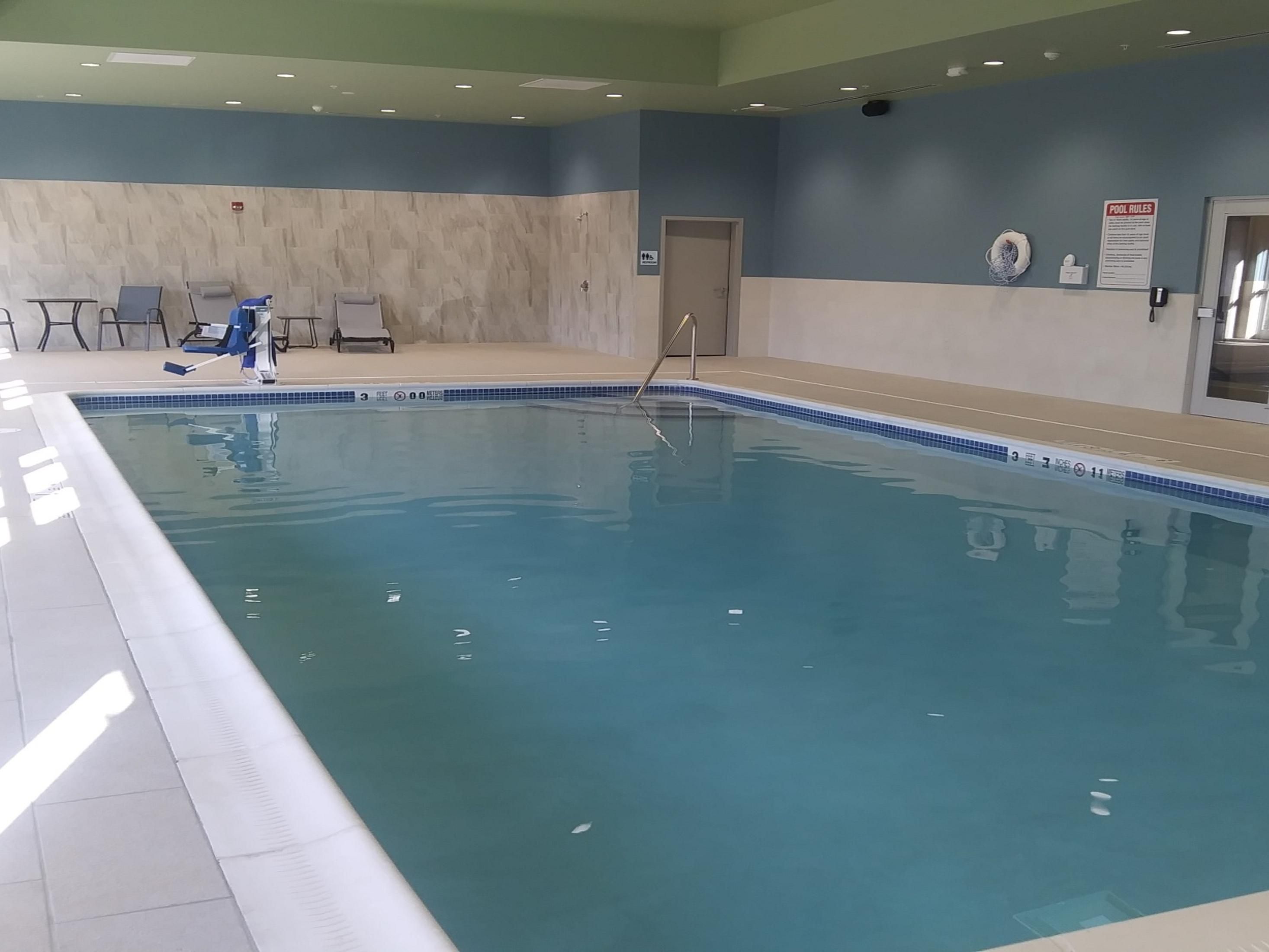Relax and unwind in our heated indoor pool open 9AM - 9PM daily.