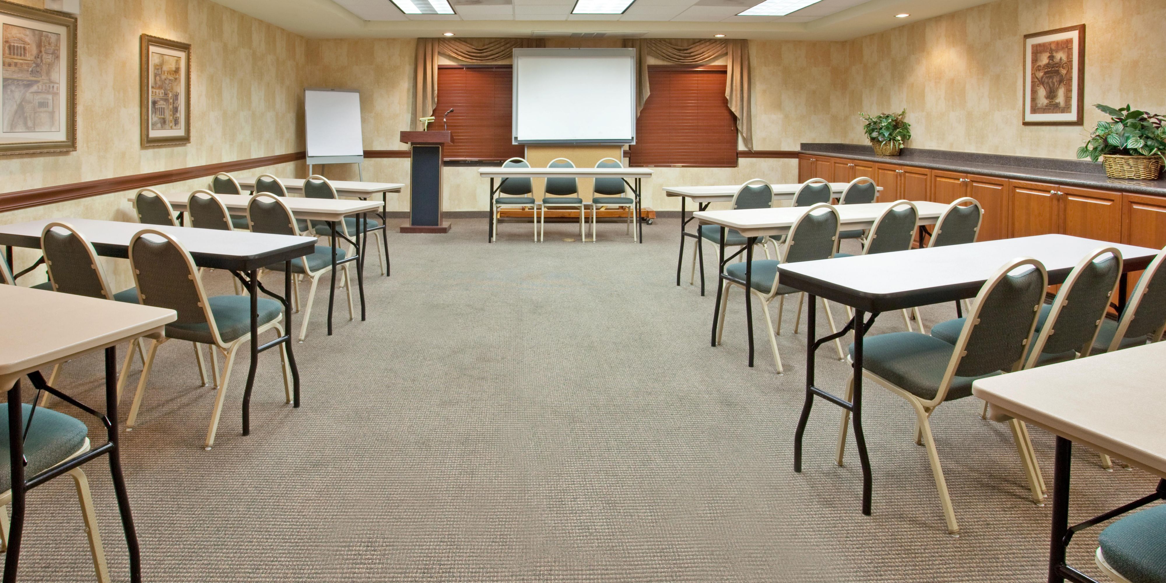 Hosting events at the Holiday Inn Express® Hotel & Suites Tucson Mall is simple thanks to the three well-equipped meeting rooms with 2,500 square feet that can seat up to 50 people. A/V support and Wi-Fi access are also provided.