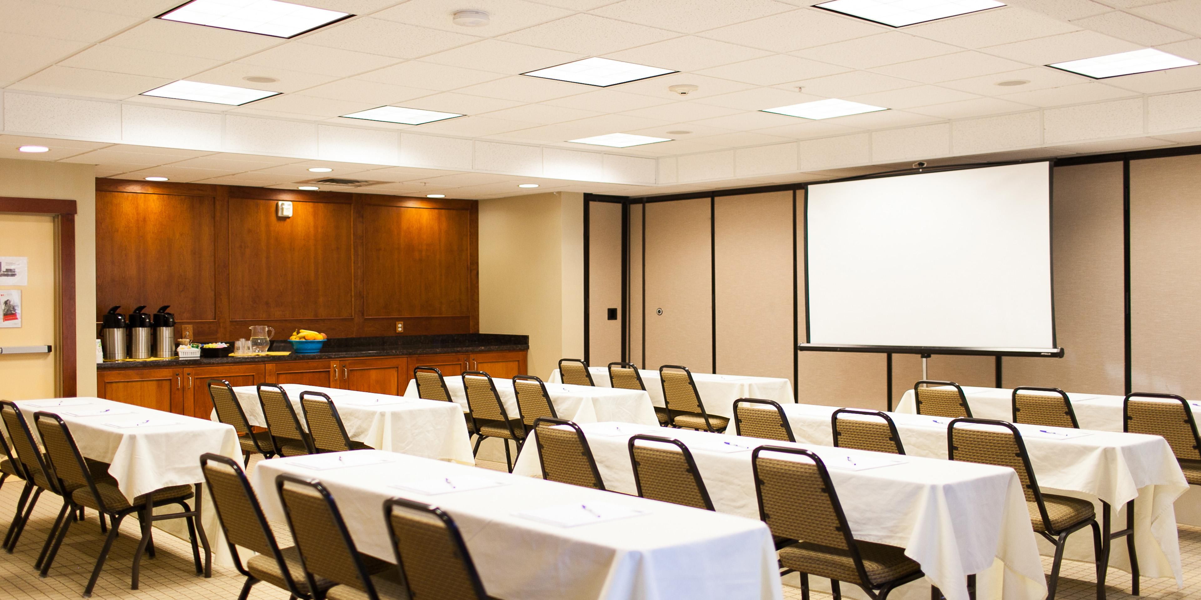 Our hotel offers a fantastic meeting space for business meetings, club gatherings, baby showers, and more!
