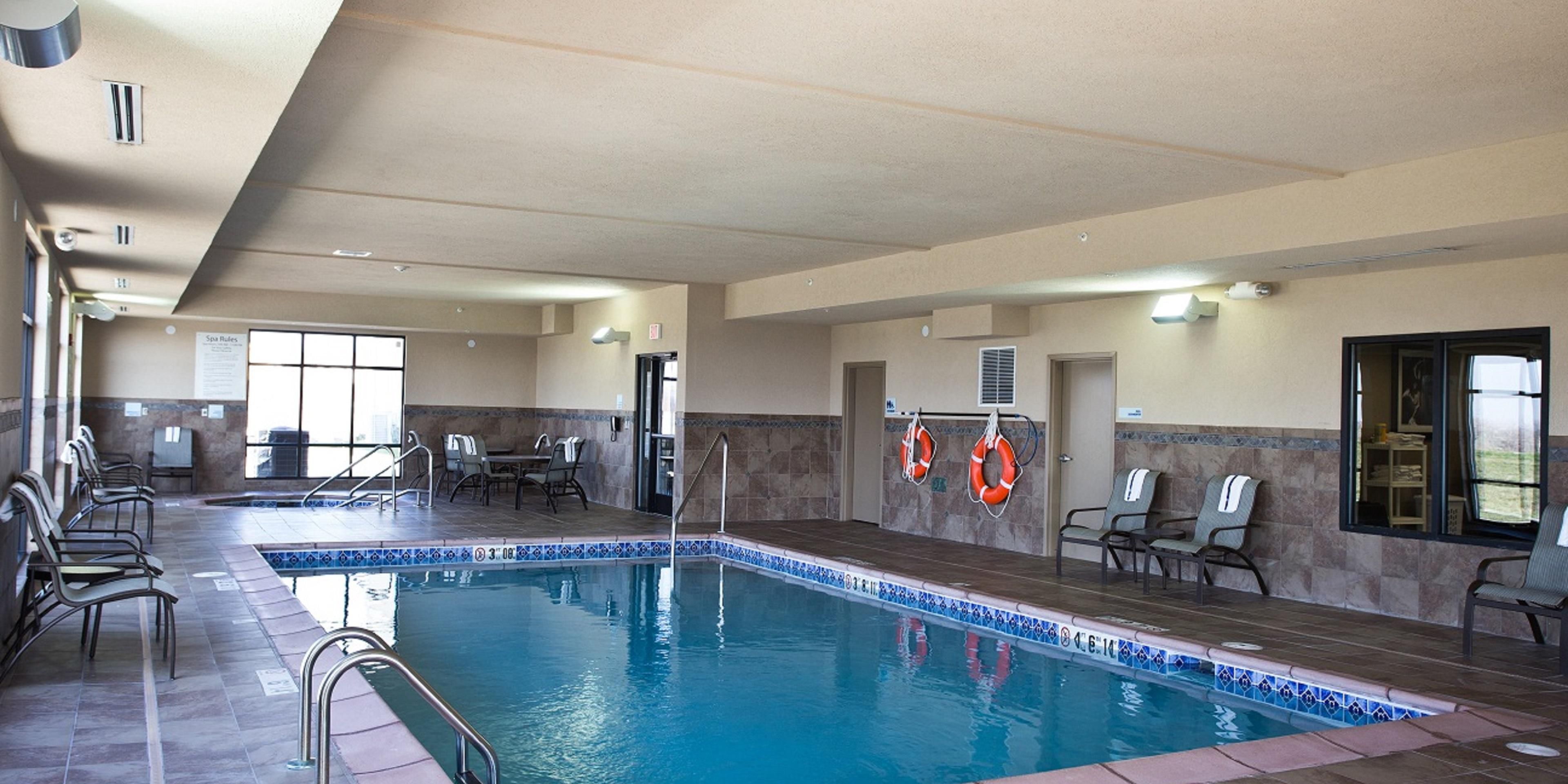 Rain or shine, you can always take a dip in our heated indoor pool. After a busy day, grab a towel and unwind beside our sparkling, inviting pool or relax in the whirlpool.