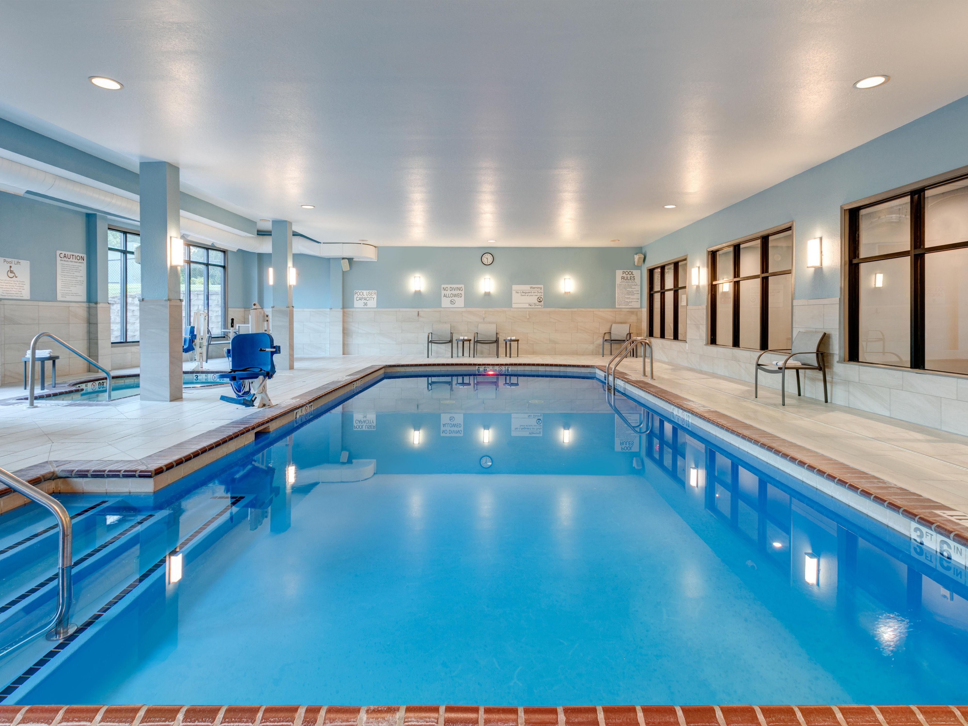 With a beautiful new indoor pool & whirlpool everyone will enjoy a relaxing dip! Full hot breakfast, parking and WiFi are all included for your teams. Contact our Sales Department for great group rates.