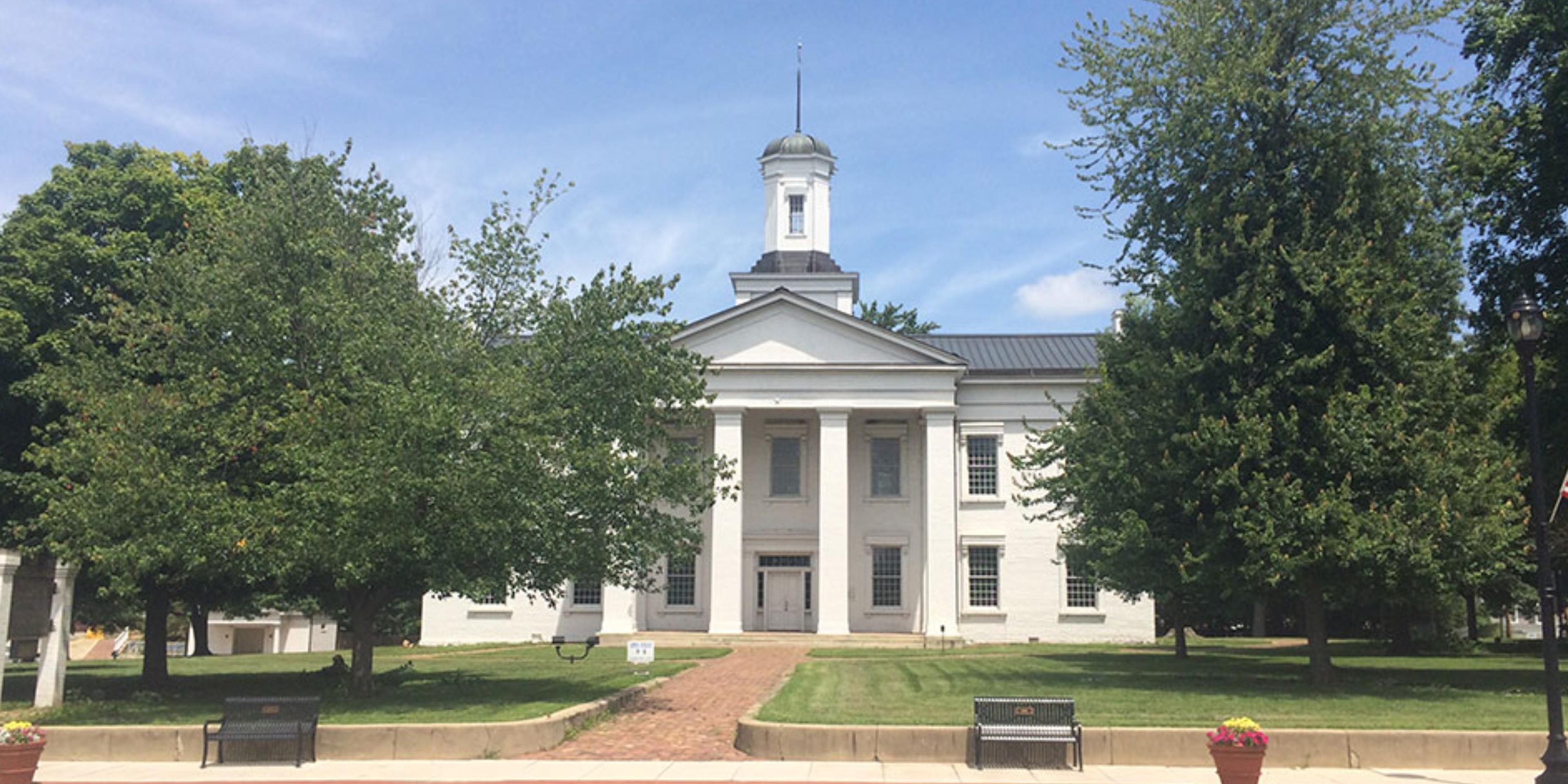 The Vandalia State House, built in 1836, is the fourth capitol building of Illinois. It is also the oldest capitol building in Illinois to survive, as the first, second, and third capitol buildings have all disappeared. The brick Federal-style statehouse has been operated by the state of Illinois as a monument of Illinois pioneer years since 1933.