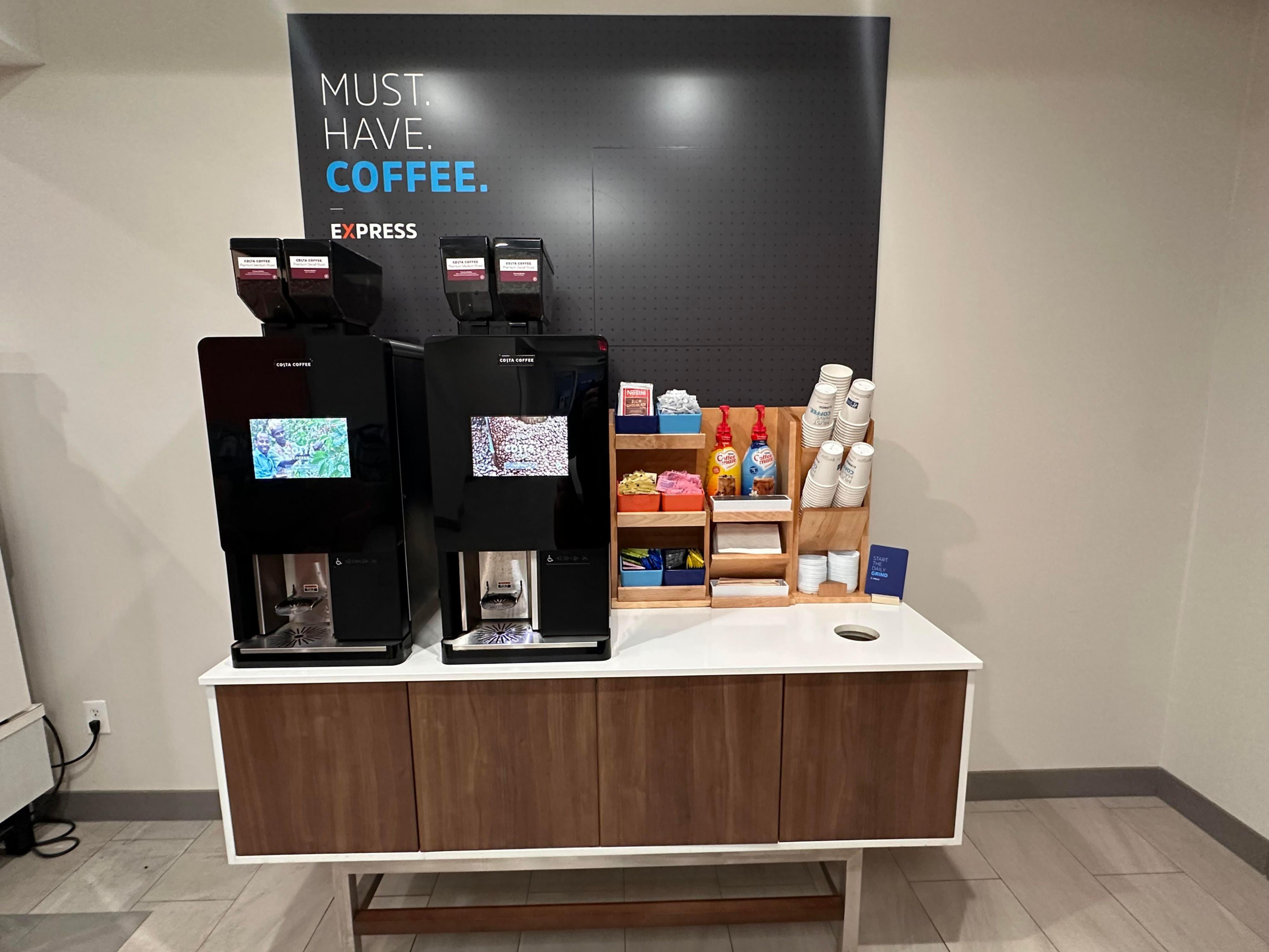 Savor the taste of freshly brewed, bean-to-cup coffee available 24/7 in the lobby. Enjoy a comforting cup at any time of day and relax with the simple pleasure of great coffee throughout your stay.