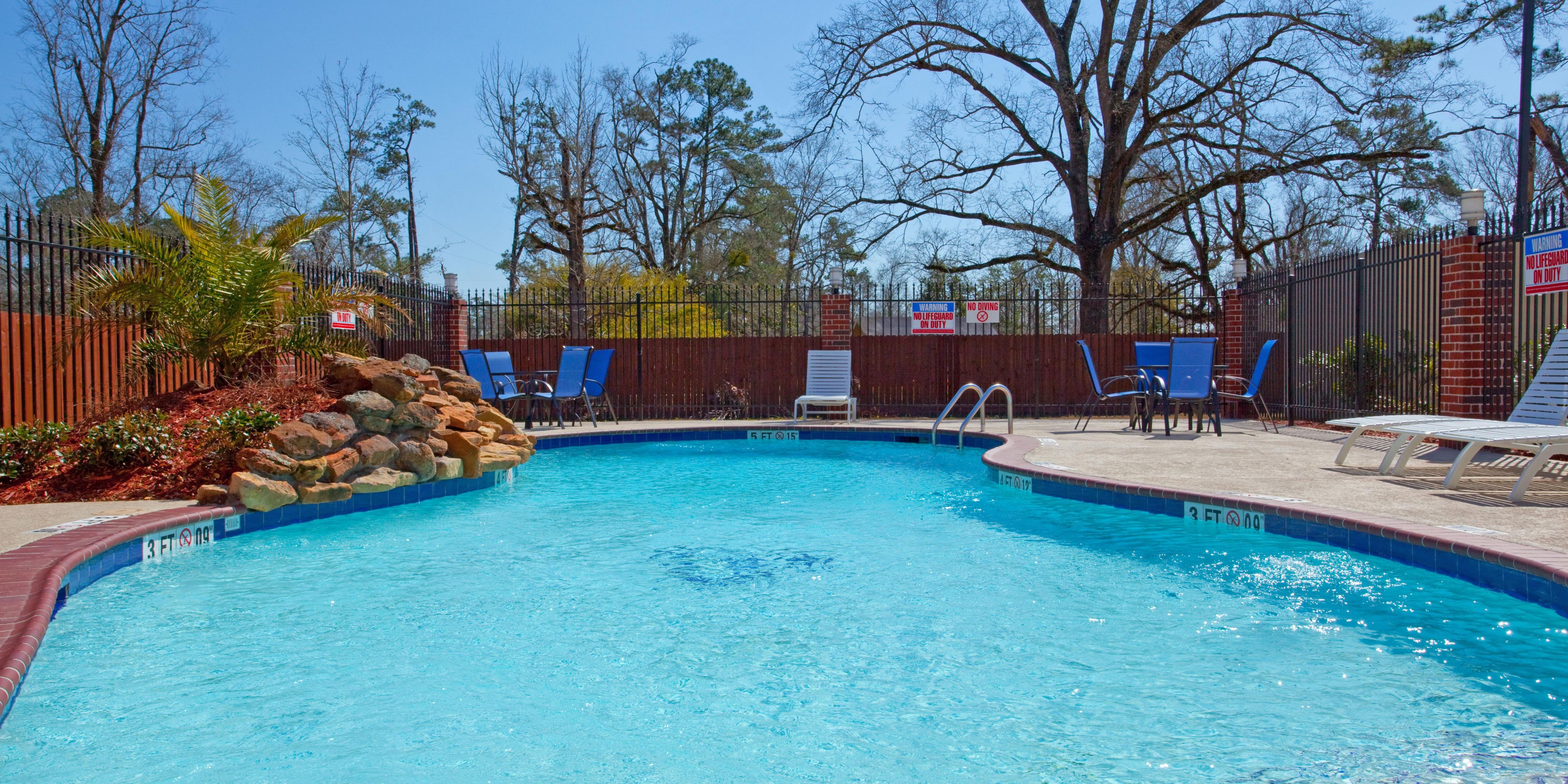 Our outdoor pool offers a nice place to cool off and relax after a long day of work, sports or travel.
