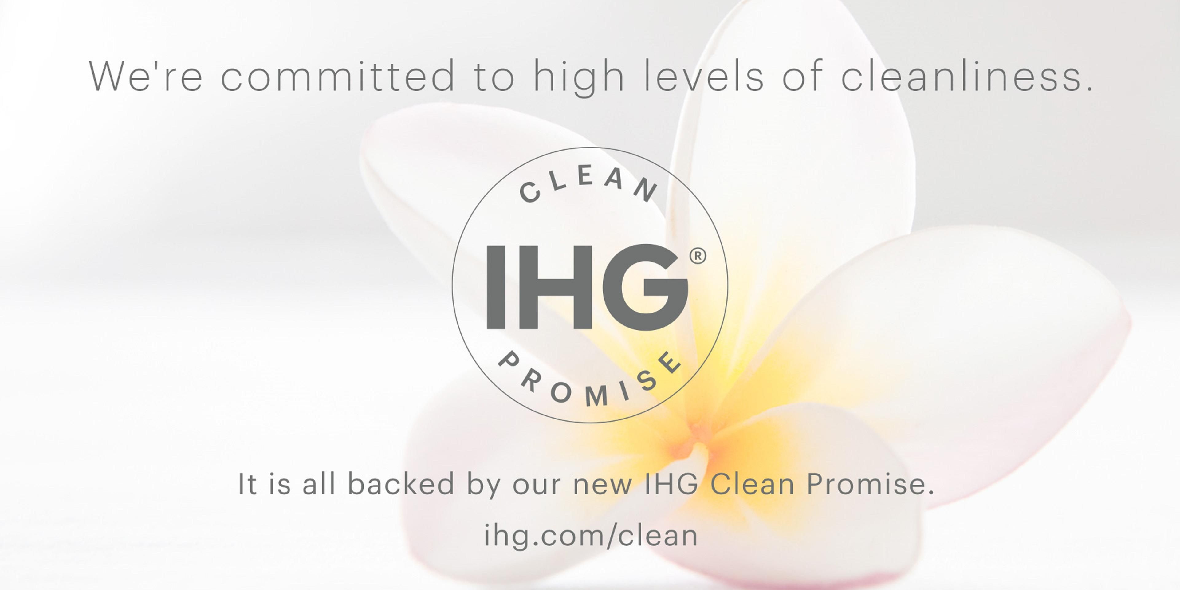 We are enhancing our IHG Way of Clean program by partnering with Cleveland Clinic and Diversey on new global initiatives to help ensure you feel safe. We promise when you are ready to travel again, your stay will meet our high standards of cleanliness. If not, we will make it right.