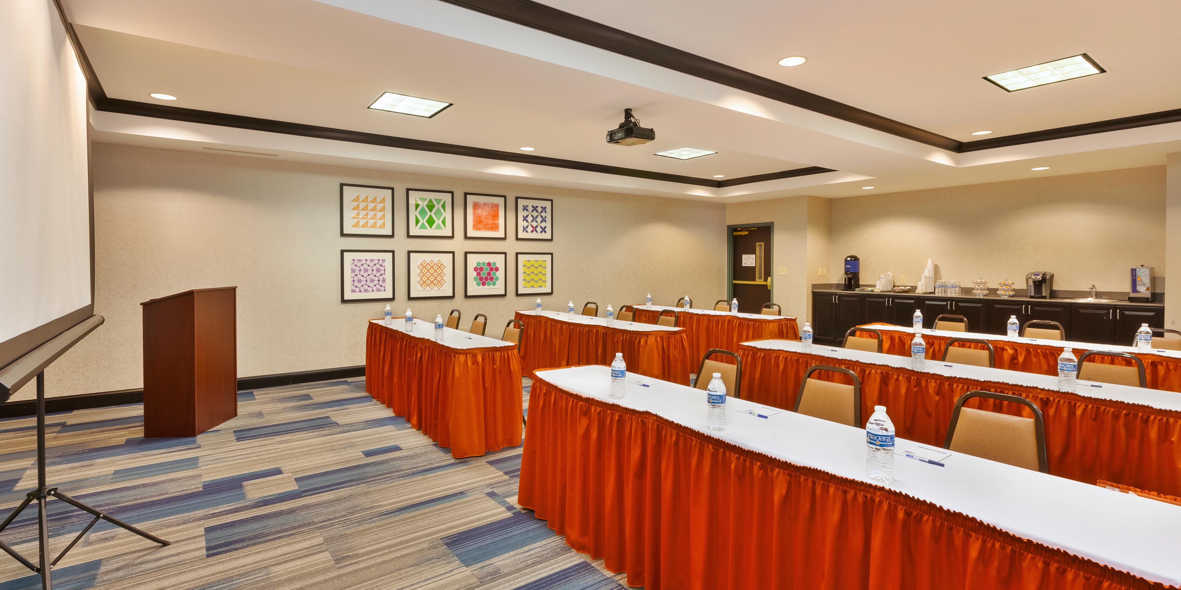 With meeting space for up to 60 guests theater style, 32 classroom style or up to 20 guests U- Shape. We also offer complimentary Wi-Fi access throughout the building and complimentary parking for meeting attendees. We are ready to help you host your next meeting or event in Warminster, PA!