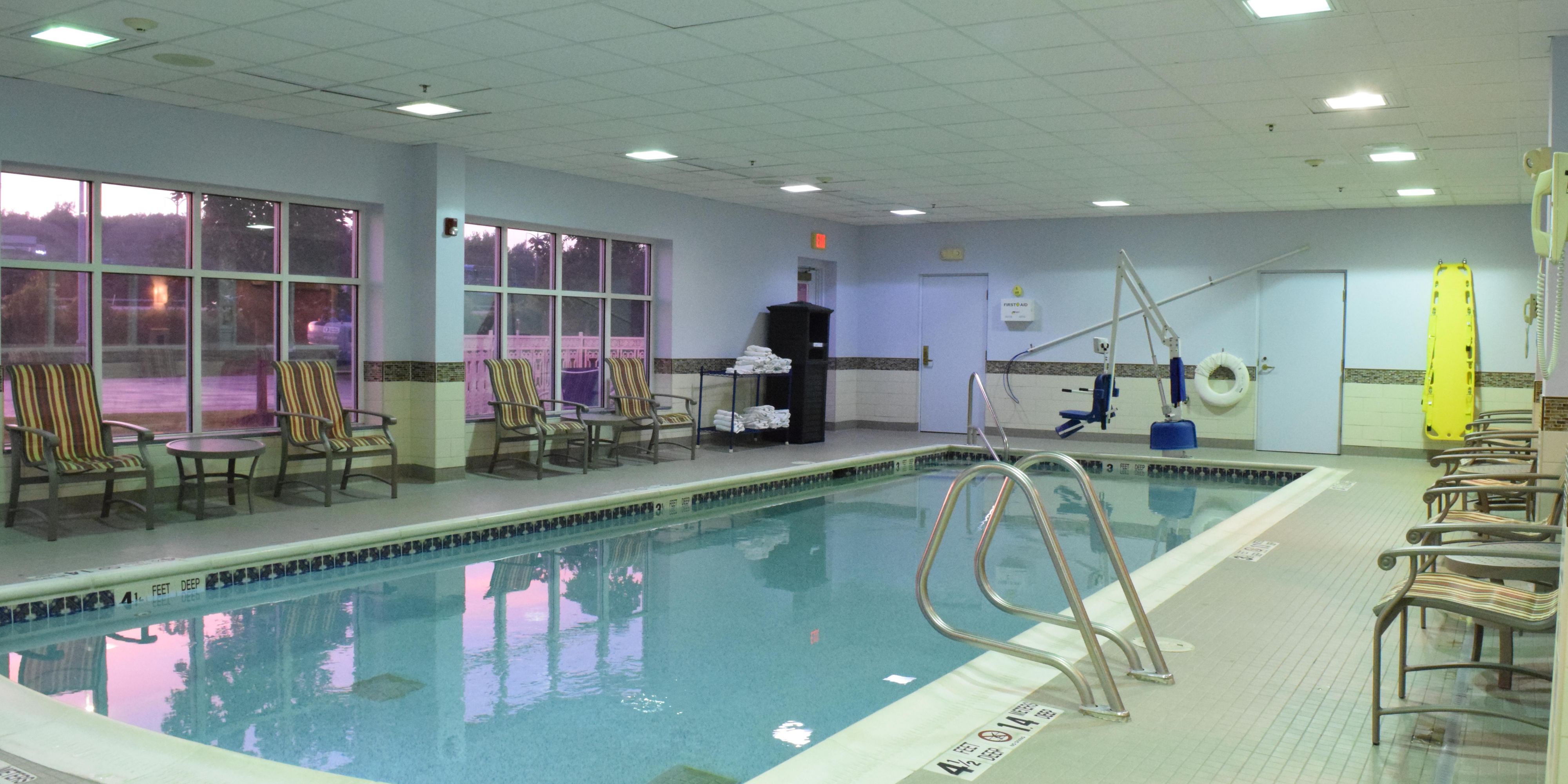 In town with the kids? They will love our Heated Indoor Pool, which is open from 7:00am until 10:00pm daily. Also Located on premises is a fitness facility equipped with an exercise bike, a treadmill, and an elliptical machine that is open and available 24 hours a day.