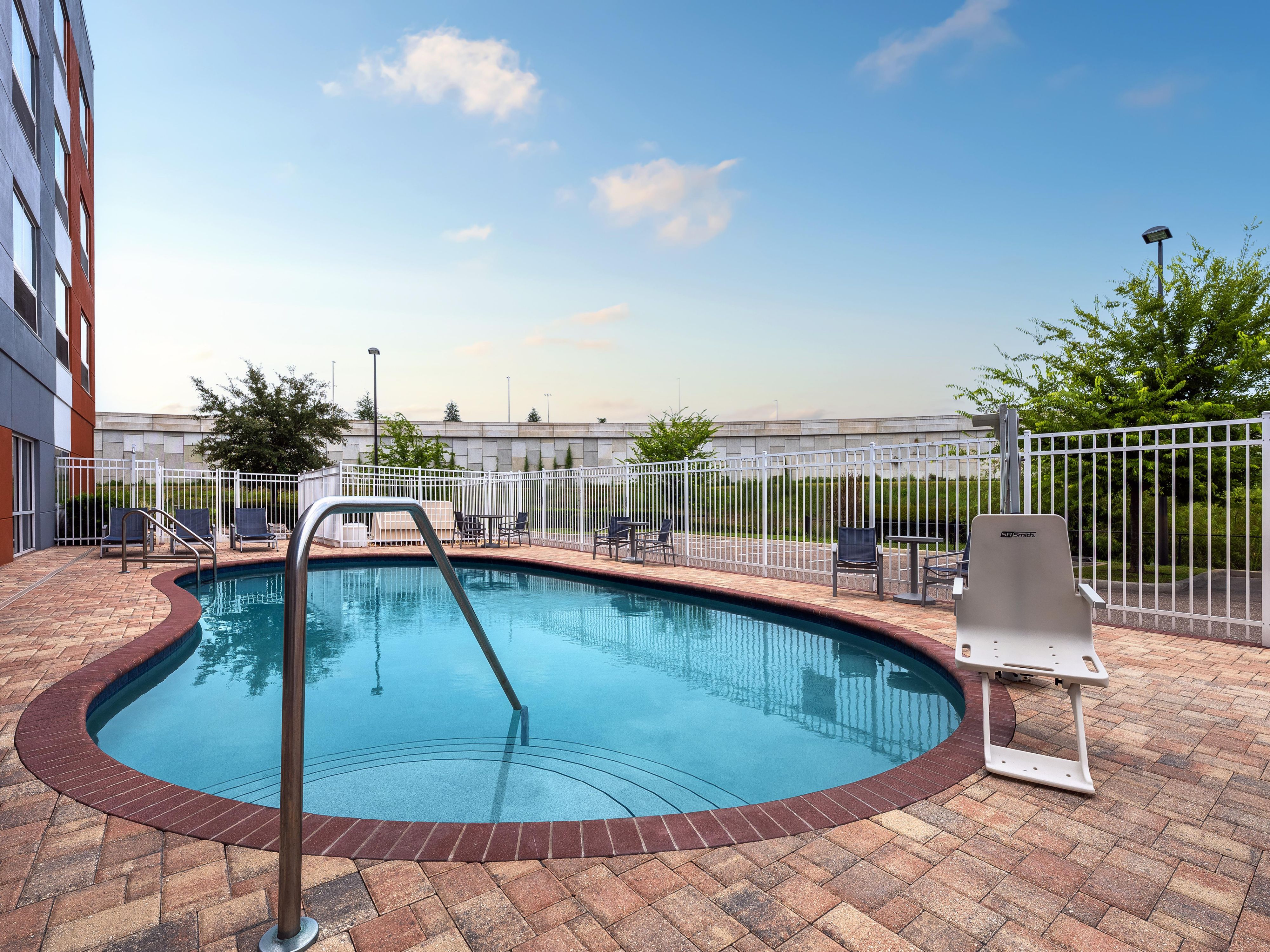Outdoor swimming pool.