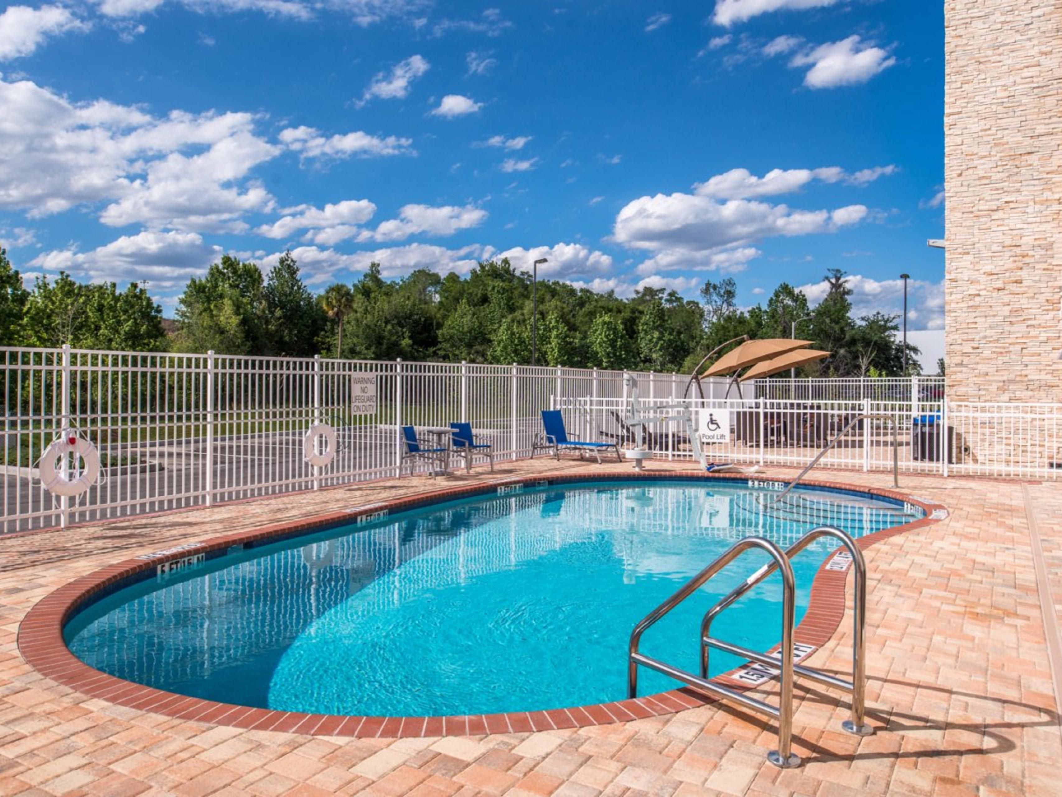 Our heated pool is a perfect place to relax
