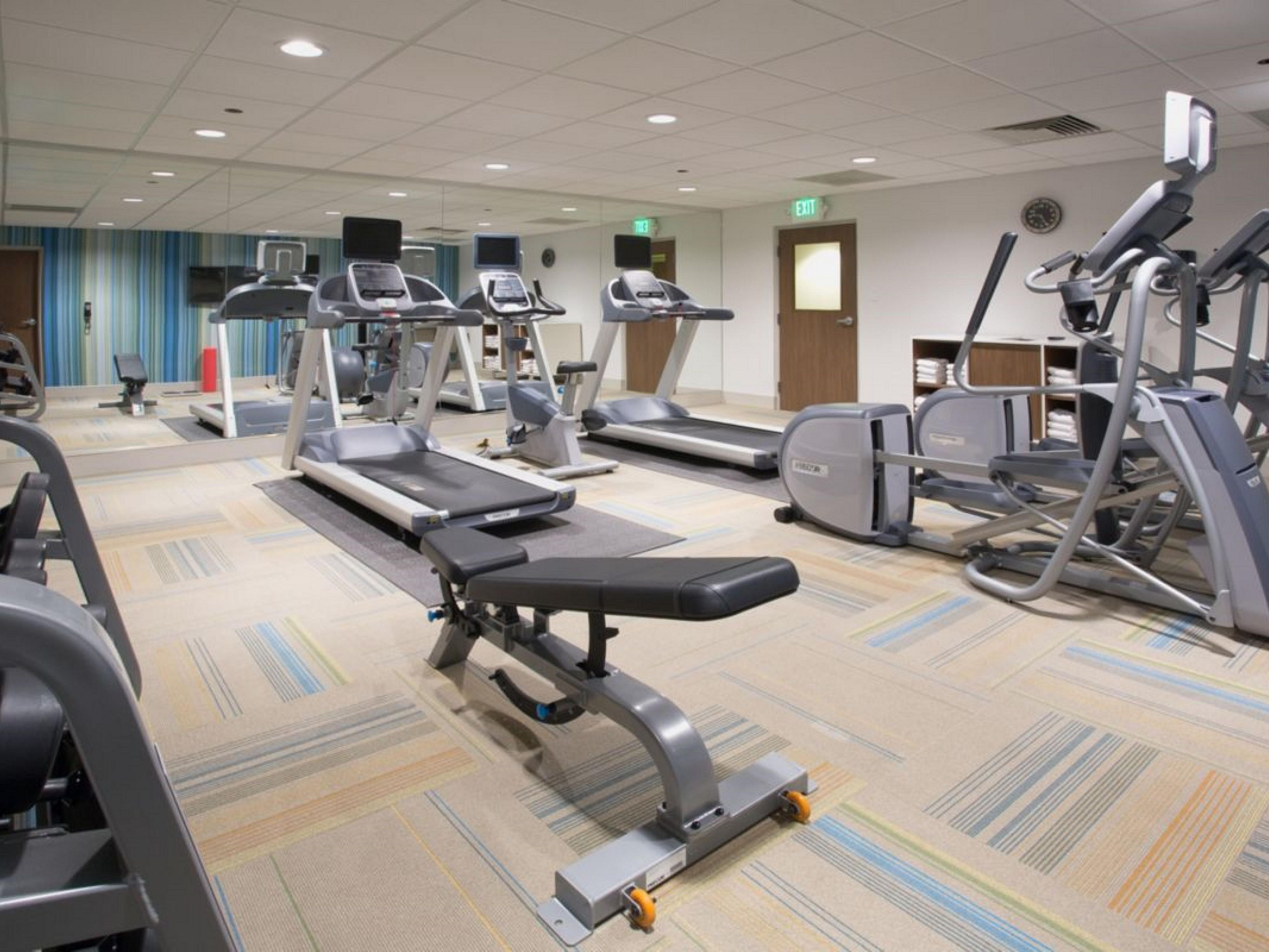 Get your workout in or unwind after a productive day in the Milwaukee area with a dip in our indoor pool. We offer plenty of poolside seating and towels. Our fitness facilities also include a 24-hour gym with cardio machines and free weights. No matter how long you're staying with us, we make it easy to maintain your workout routine during travel.