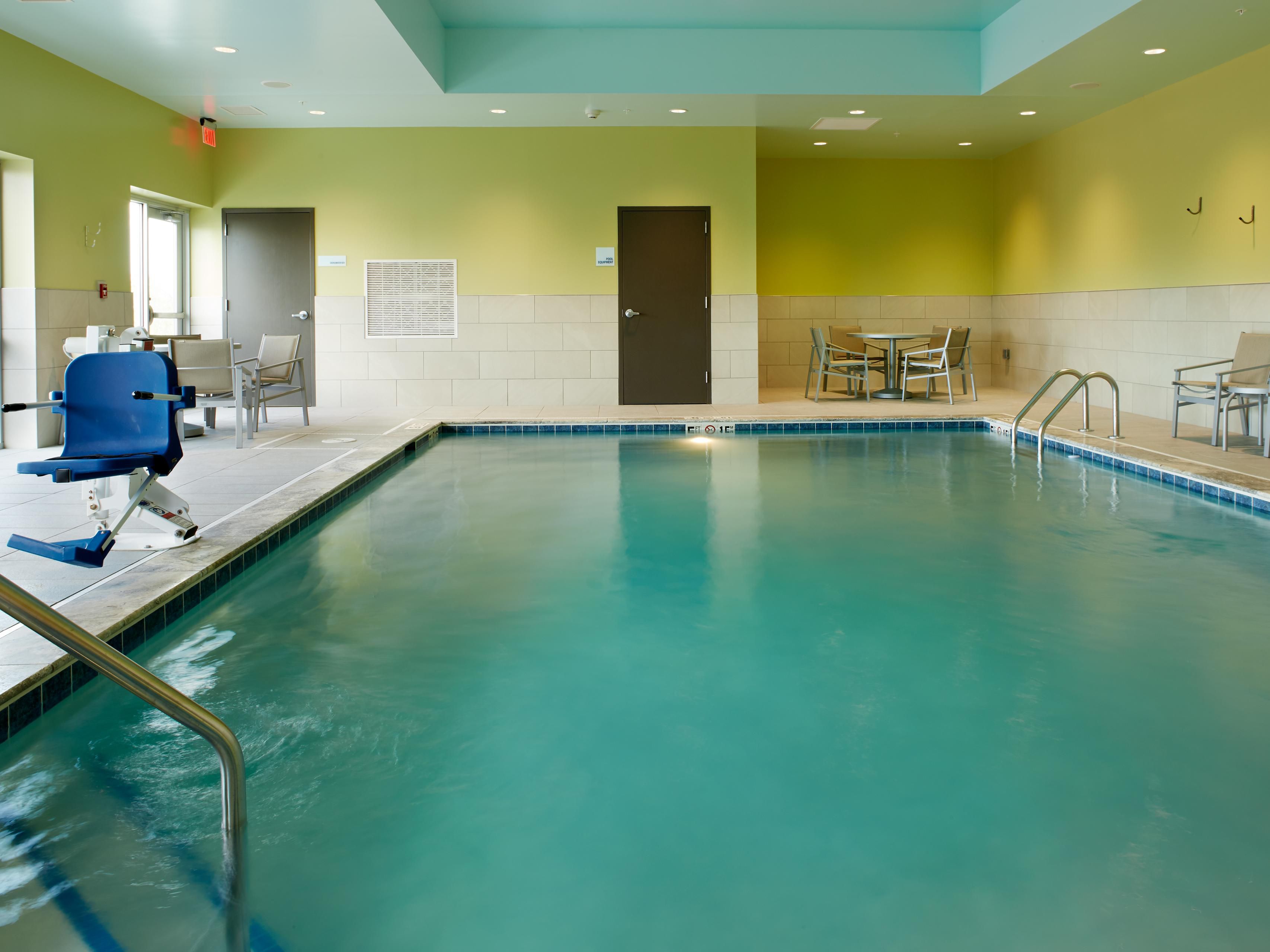 Take a dip and make a splash in our indoor, heated swimming pool.