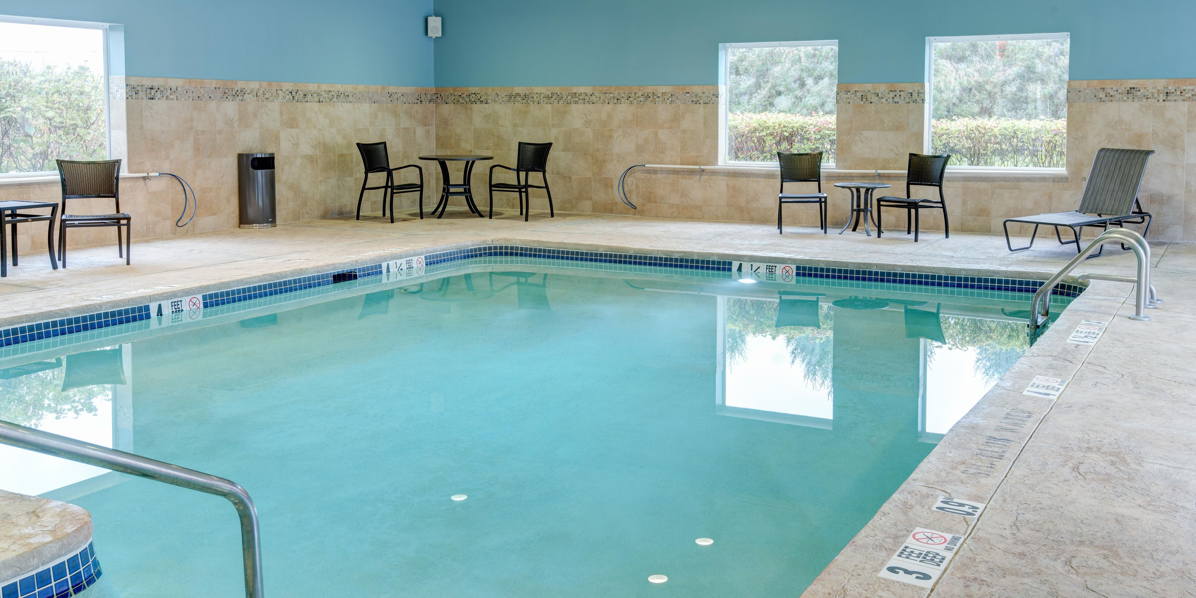 Swim a few laps in the morning to wake up or dive in after a day of business meetings or sightseeing. Relax at our indoor pool oasis with lounge chairs, tables, and towels.