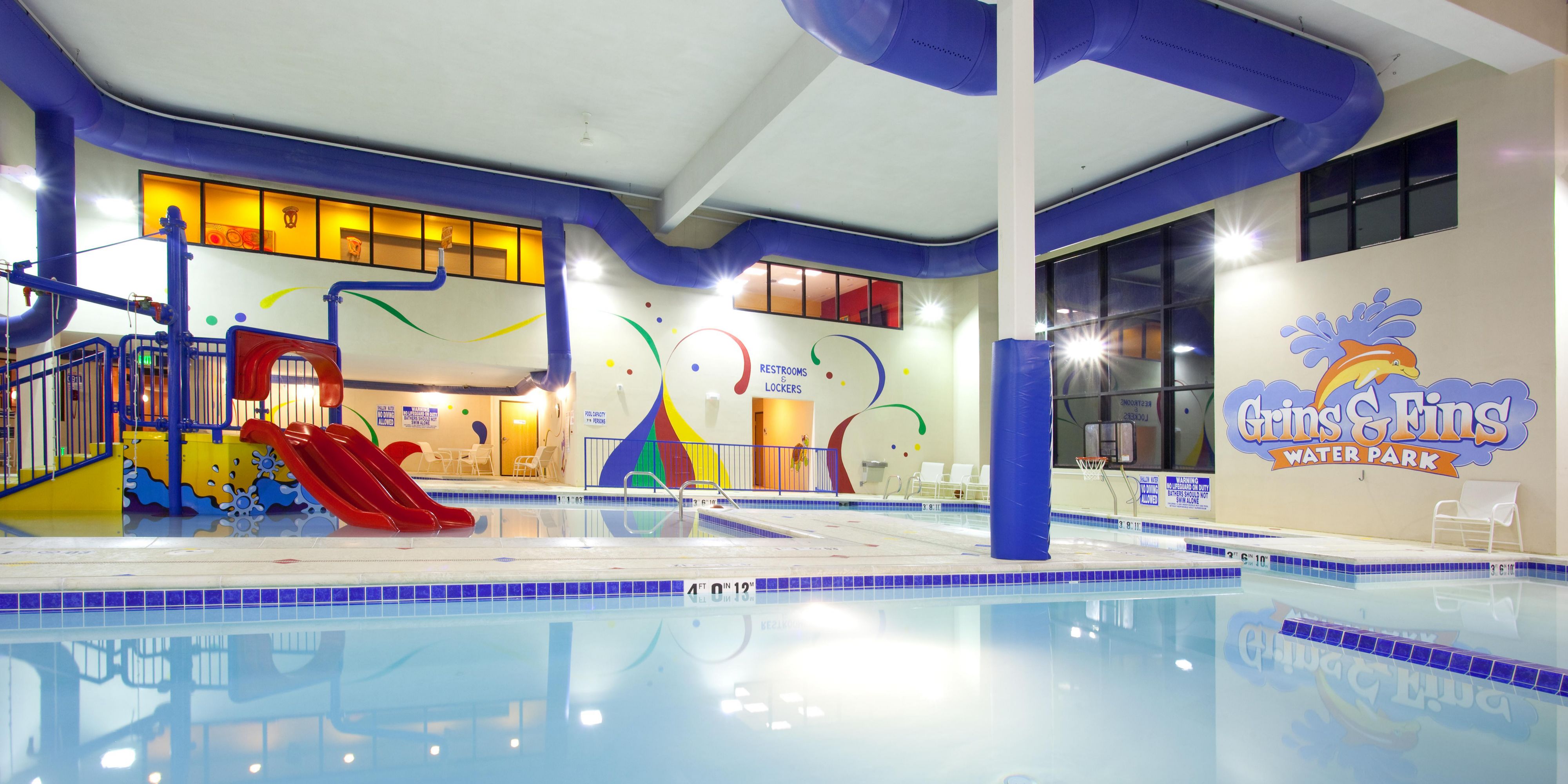 Unlike other West Valley, Utah hotels, we boast an indoor water park. This one-of-a-kind amenity offers a great way to spend the afternoon and is perfect for families and individuals alike. The pool area is open daily from 8AM -  9PM. 

The slide is open Friday, Saturday and Sunday 3pm to 9pm.  Wristbands are issued at check-in for admission.