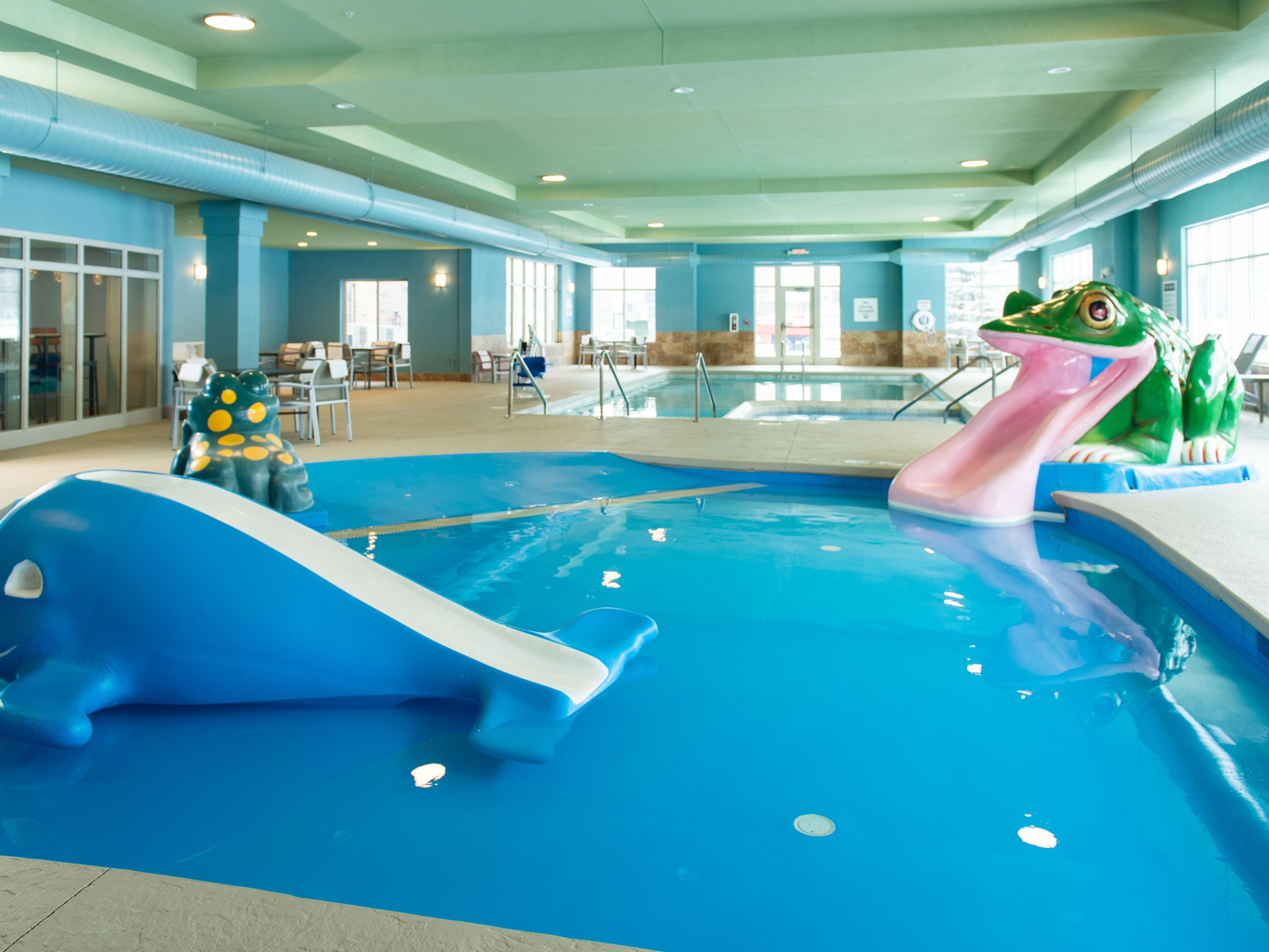 Kids can enjoy our indoor water park year round
