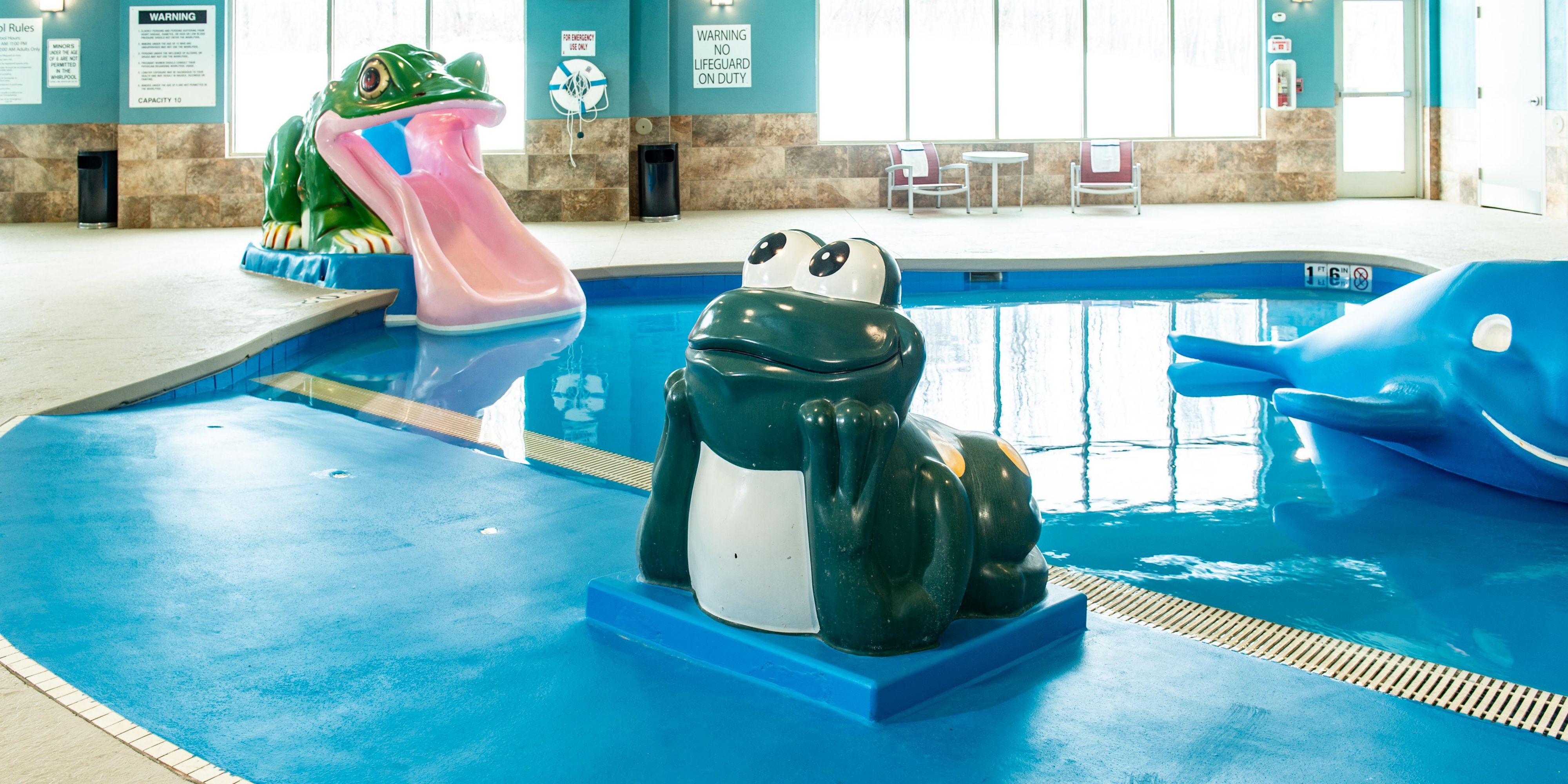 Our hotel is perfect for family's looking to get away for the night. Our indoor pool with a hot tub also features a children's pool and frog slide for small children.