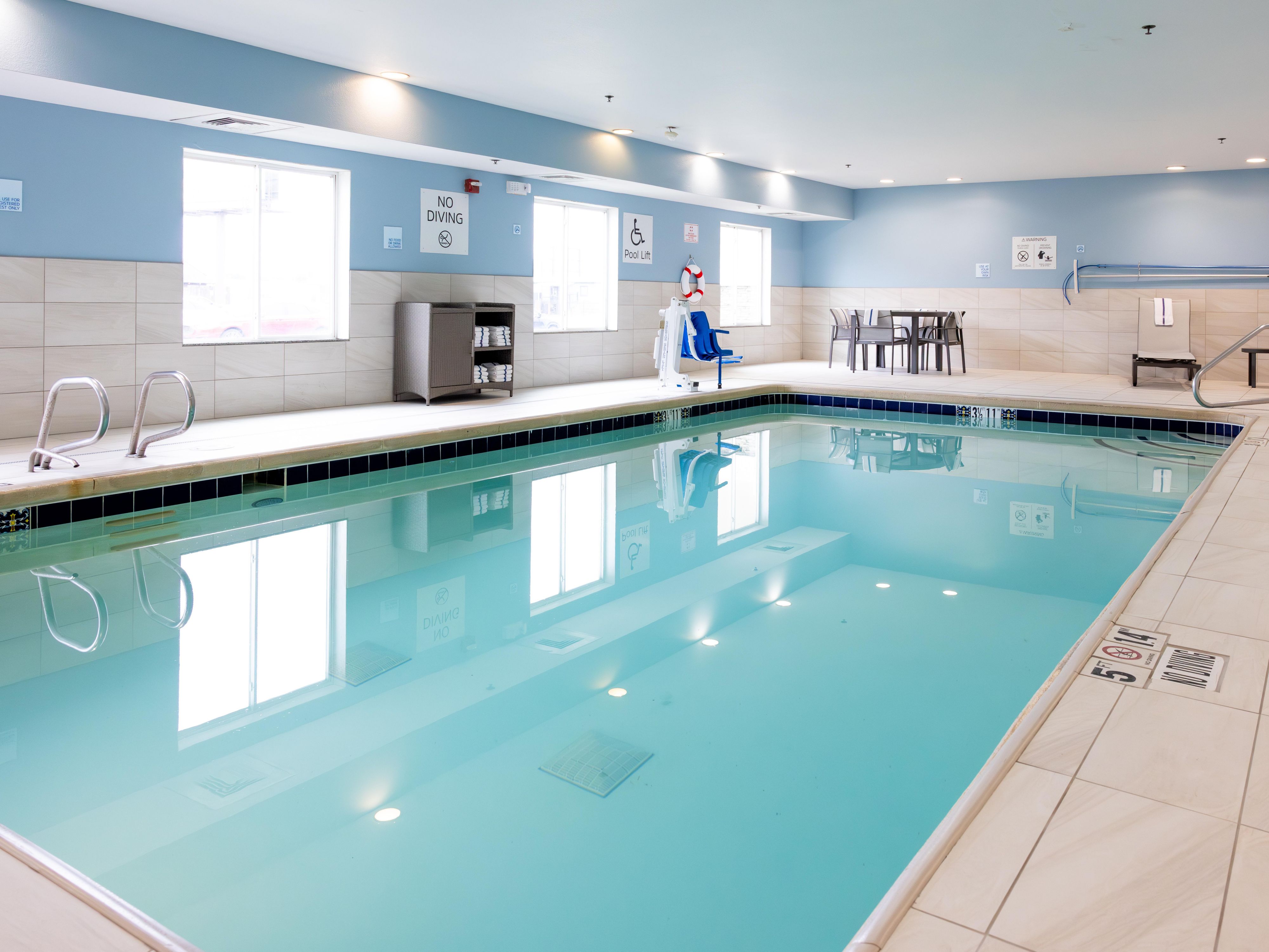 Take a dip in our refreshing indoor pool