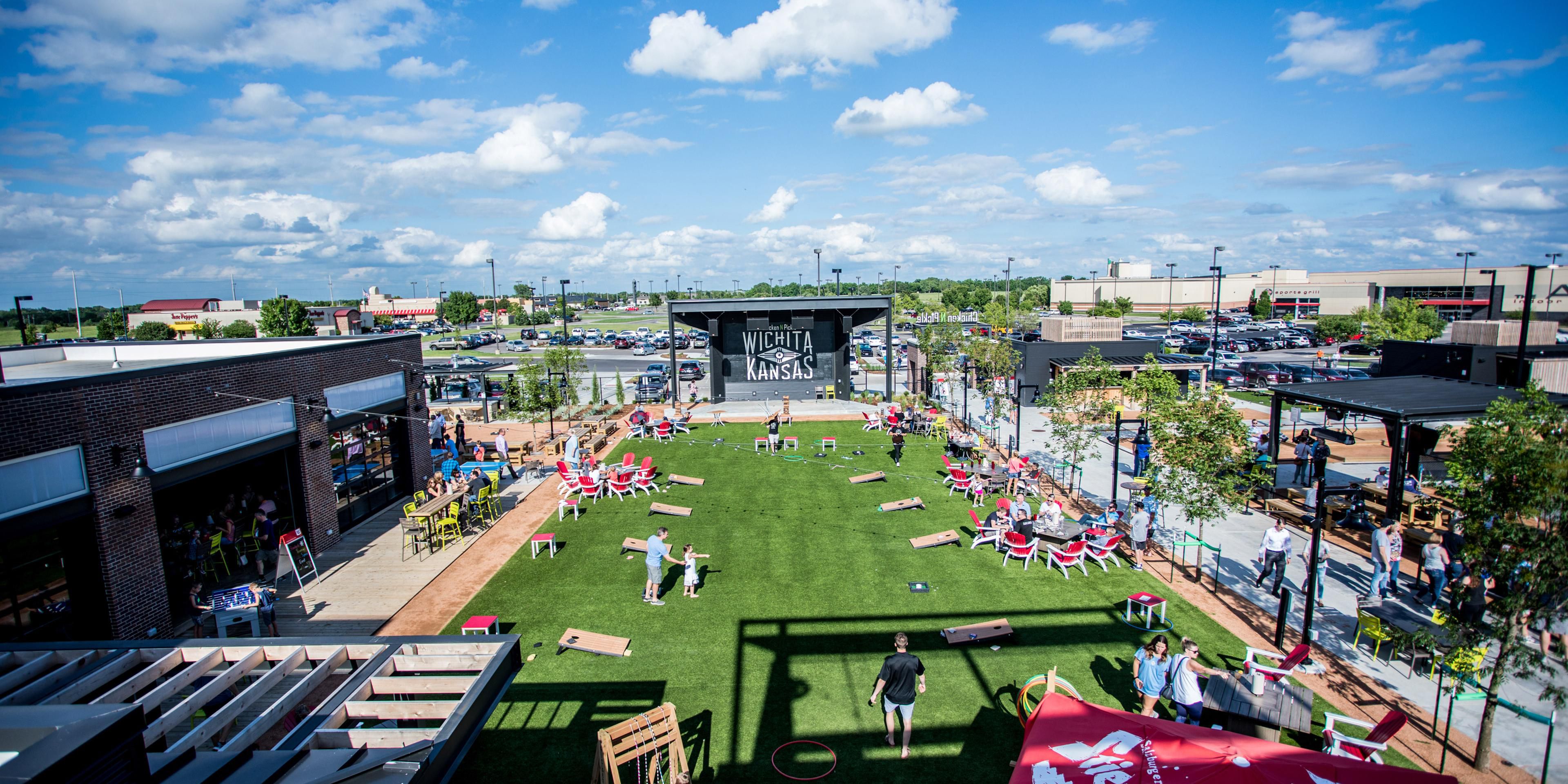 Their unique, indoor/outdoor entertainment complex includes a casual, chef-driven restaurant and sports bar that boasts pickleball courts, a variety of yard games and enough space to kick back and relax with your favorite peeps.