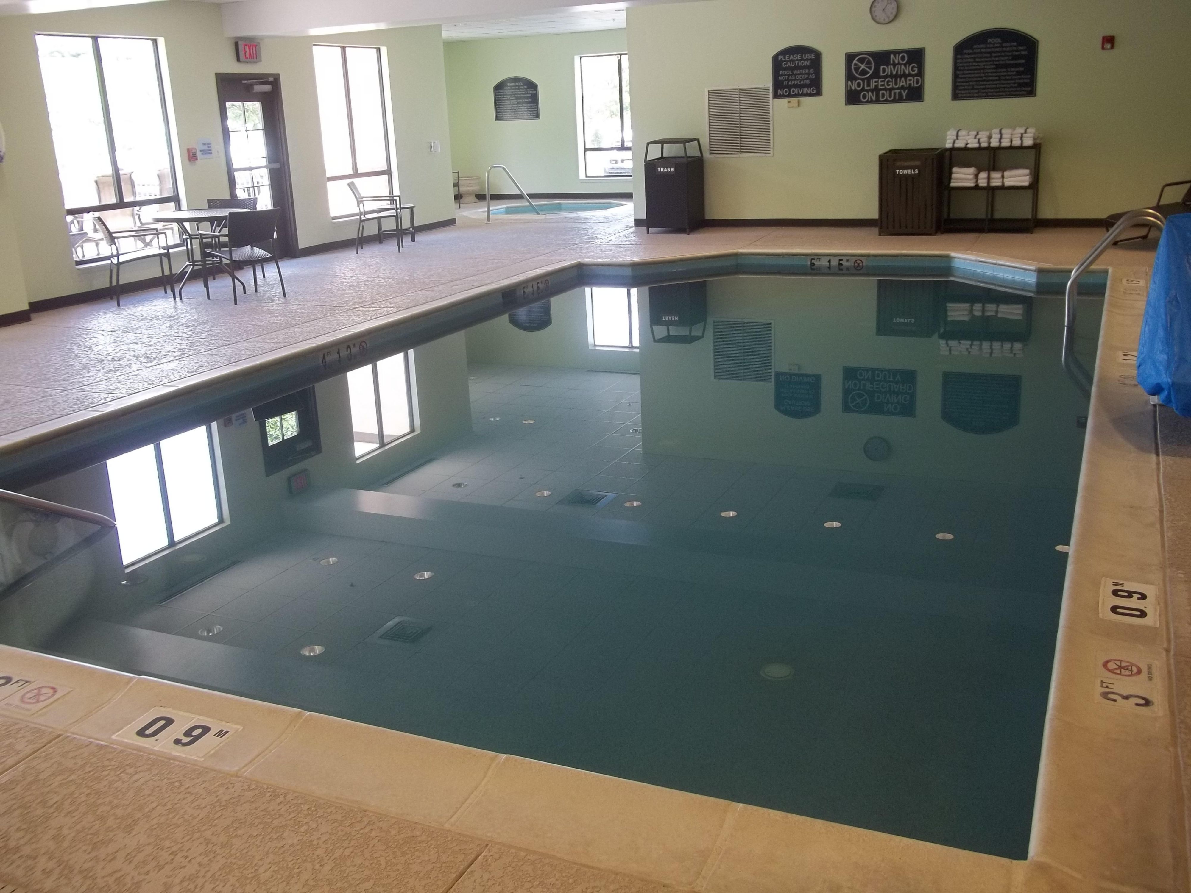 Allow time during your stay to enjoy our heated indoor pool and jacuzzi. Also enjoy time on our outdoor patio. Perfect for evening relaxing!