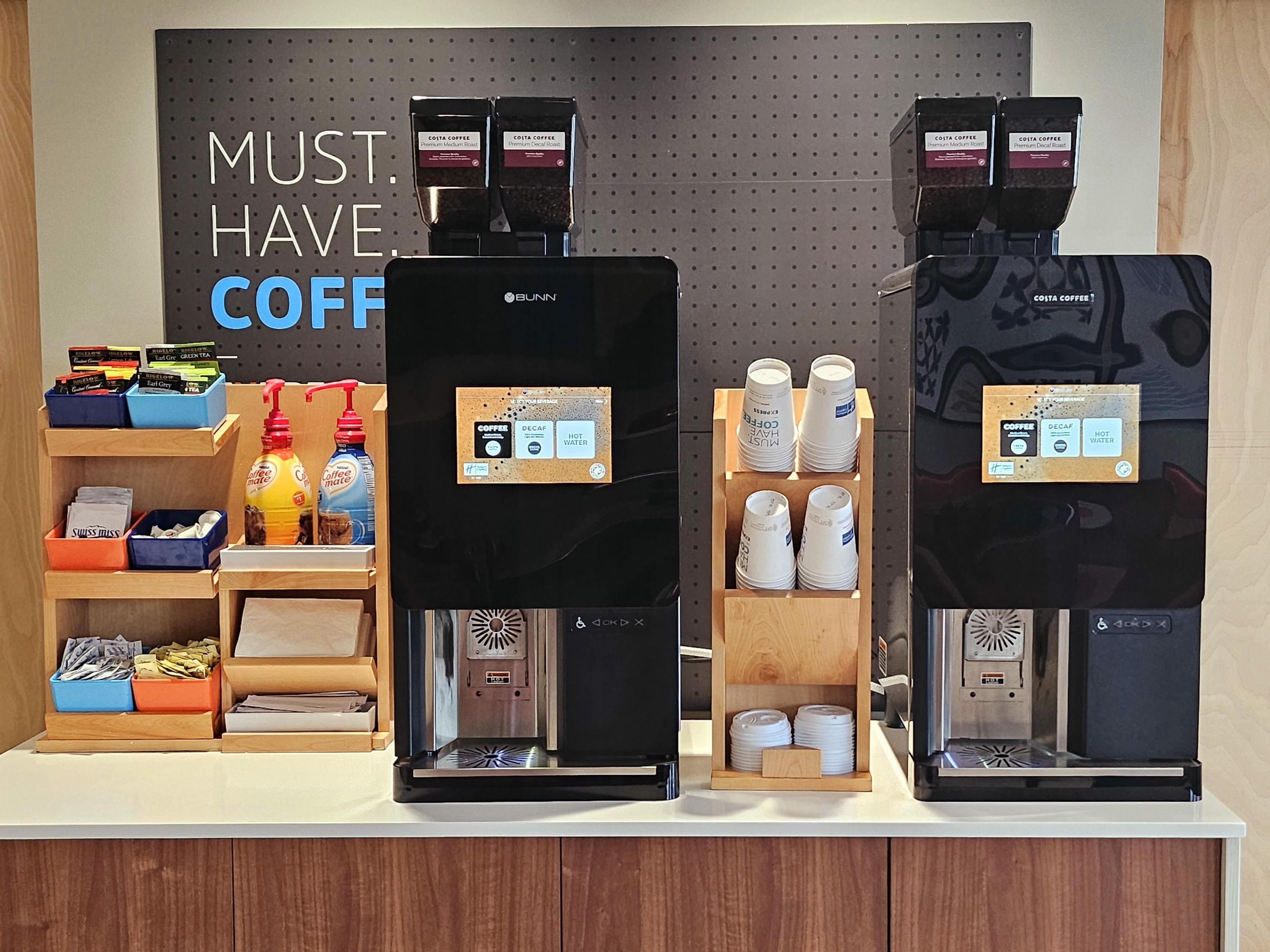 Savor the taste of freshly brewed coffee around the clock with our new bean-to-cup machine, available 24/7 in the lobby. Elevate your stay with us and relish every sip of our exceptional coffee!