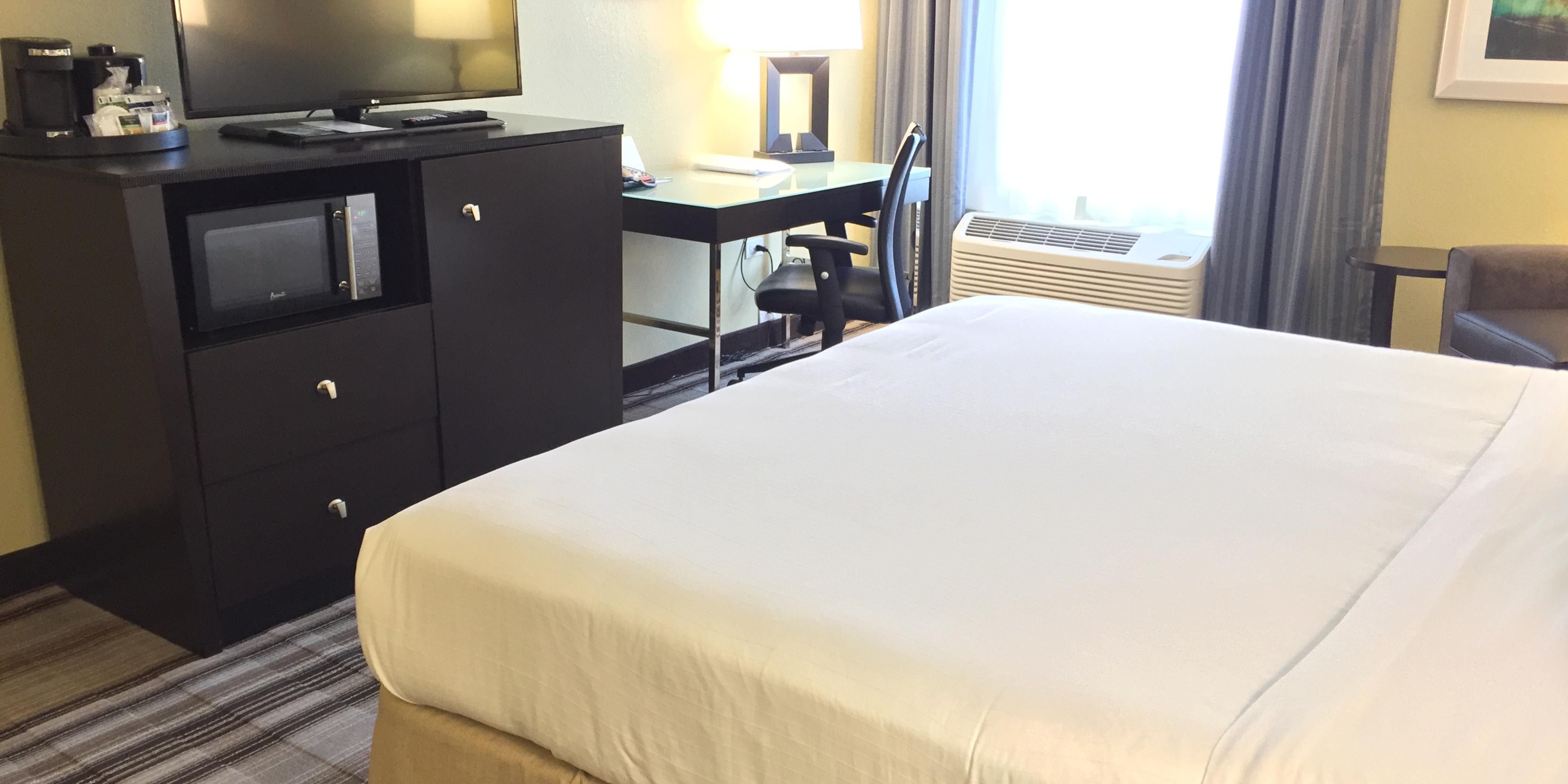 When your home office becomes a zoo, grab some quiet time and set yourself up in your away office with us. Featuring reliable Wi-Fi, clean and bright accommodations, and a hot breakfast, you are sure to enjoy the refuge.