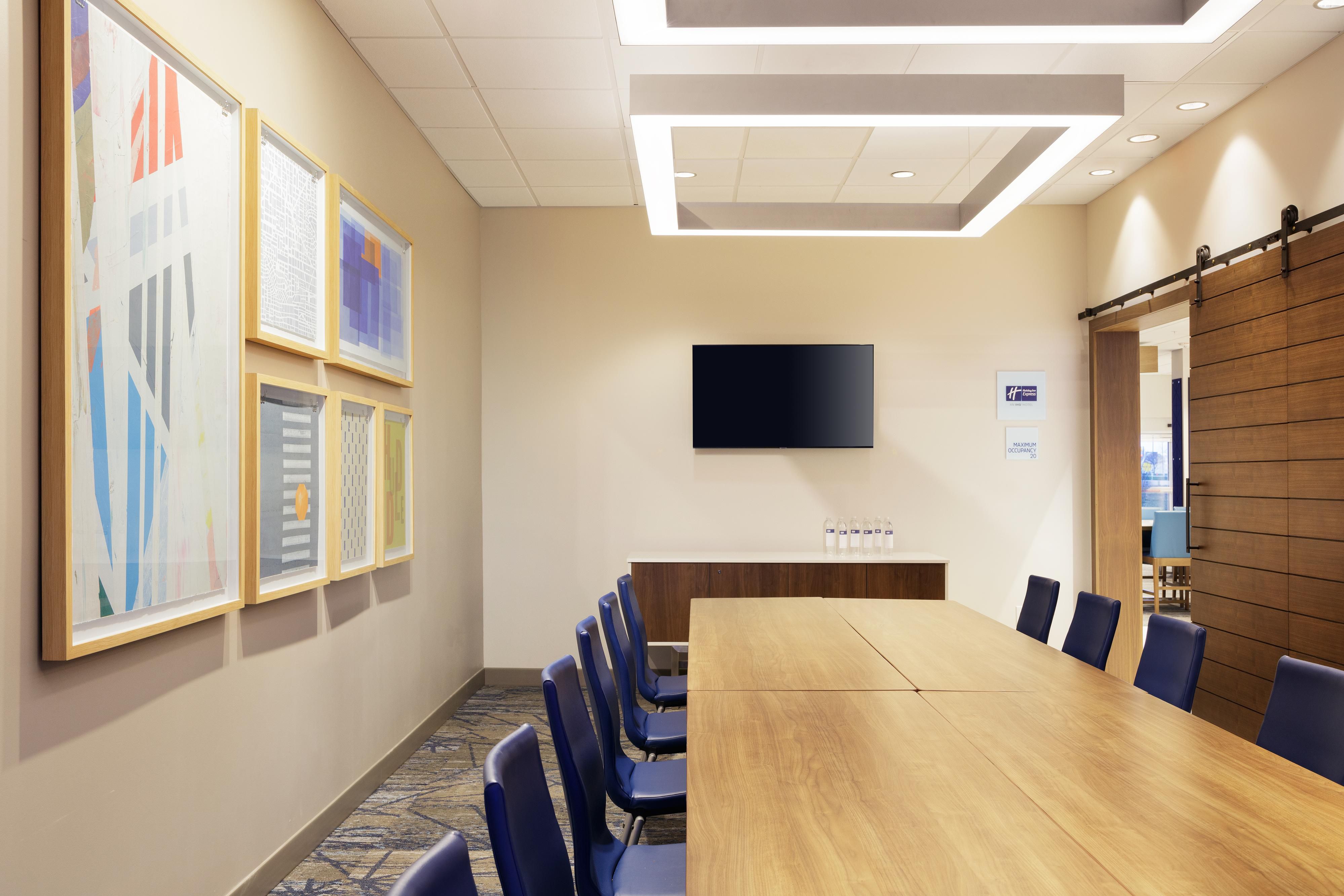 Stylish new meeting facilities available.  Host your small meeting or event at our location which fits up to 30 guests. Projection and AV equipment available. 