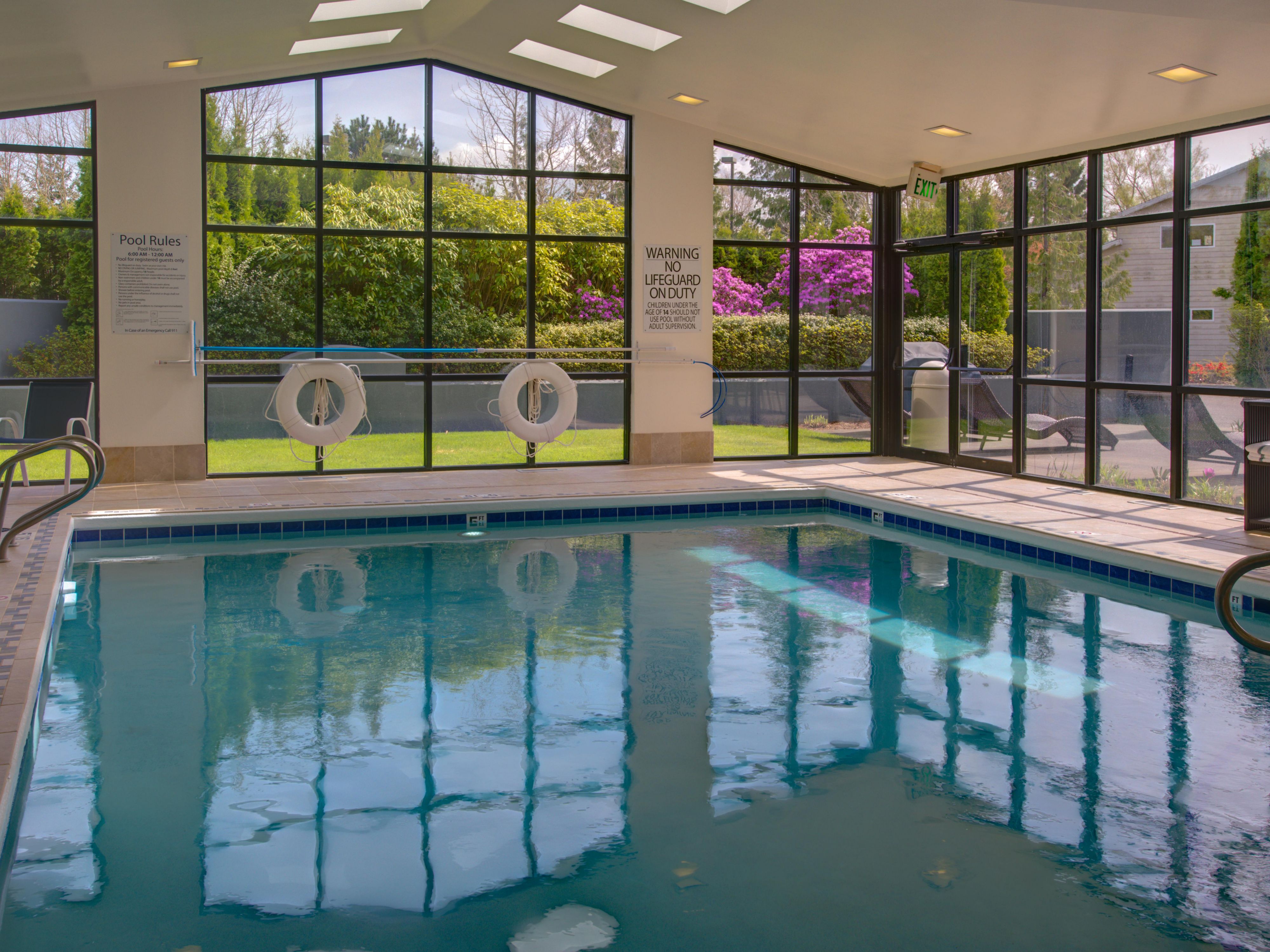 Our indoor pool is open year-round.  Bring the kids for a short get away and take a dip in our pool 7 days a week 6AM to 10PM for kids, and 10PM to 12AM for adults.  At this time, the pool is open to in house guest only. 