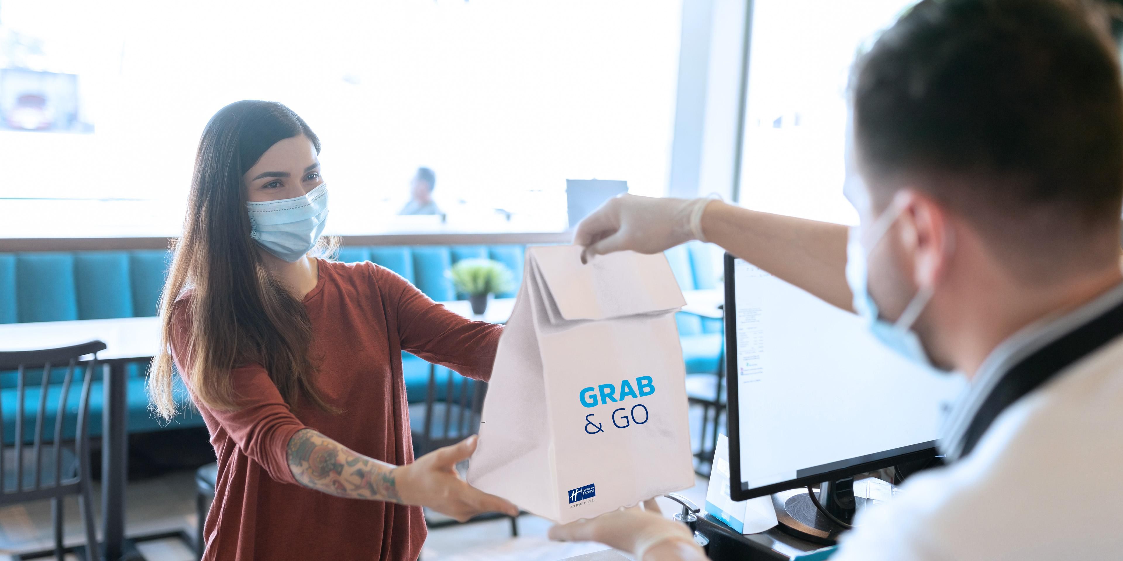 Head to the Great Room for our free Express Start® breakfast, or enjoy our Grab & Go option if you're short on time. Help yourself to some fresh morning bakery and hot coffee to get your morning motor running with our Grab n Go option. You can also order express meals online and have it delivered to your doorstep.