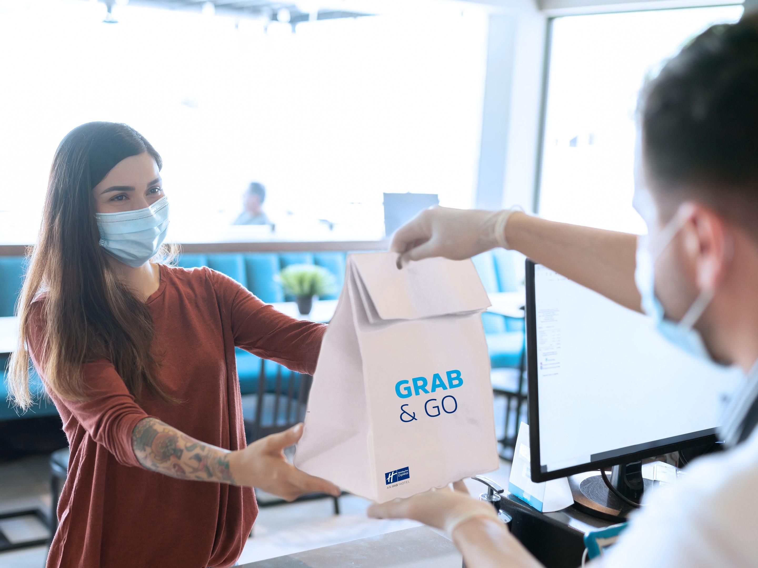 Head to the Great Room for our free Express Start® Breakfast, or enjoy our Grab & Go option if you're short on time. Help yourself to some fresh morning bakery and hot coffee to get your morning motor running with our Grab and Go option. You can also order express meals online and have it delivered to your doorstep.