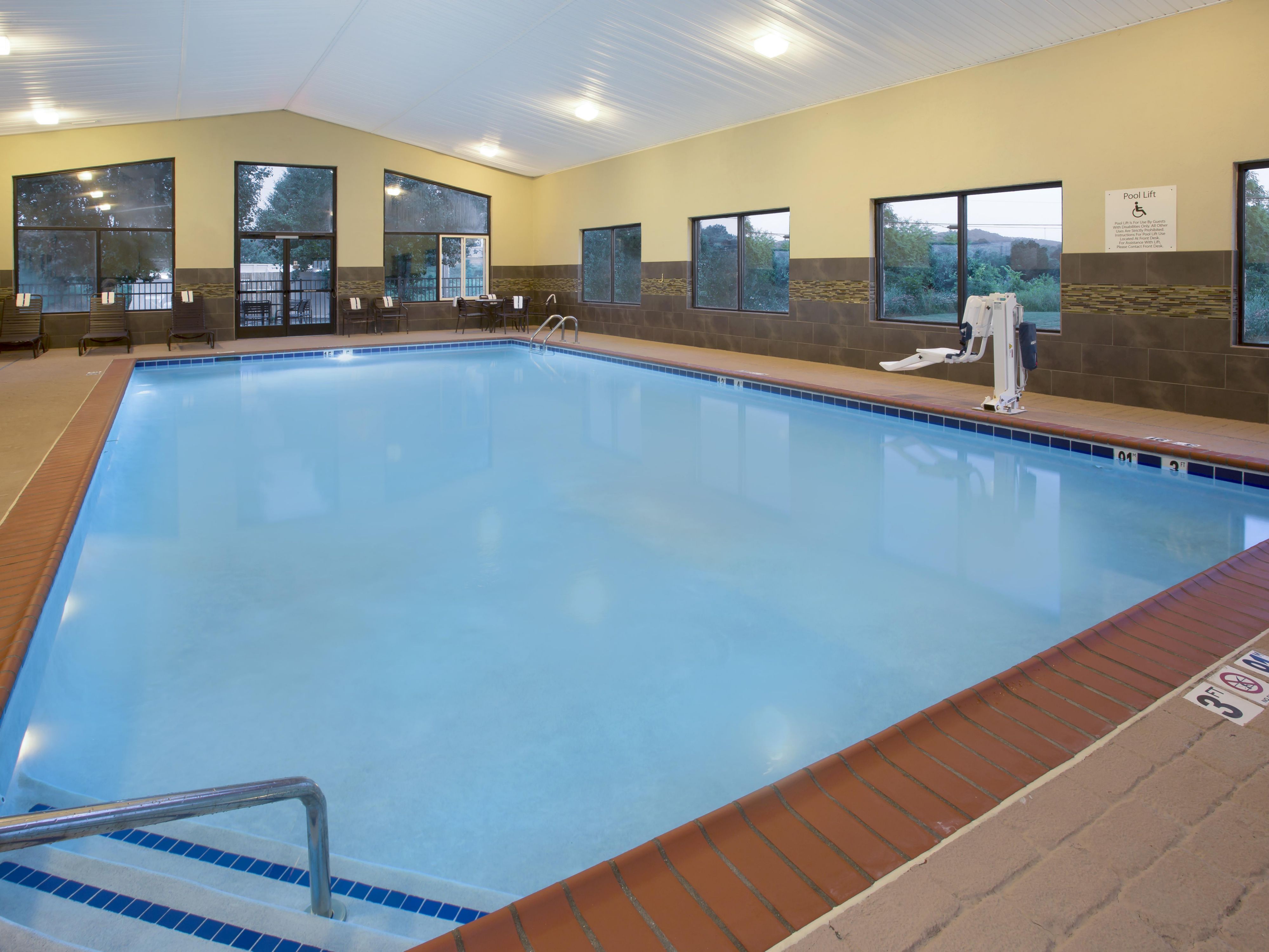 Enjoy HIE Berea's 40 foot Indoor Climate Controlled Pool.