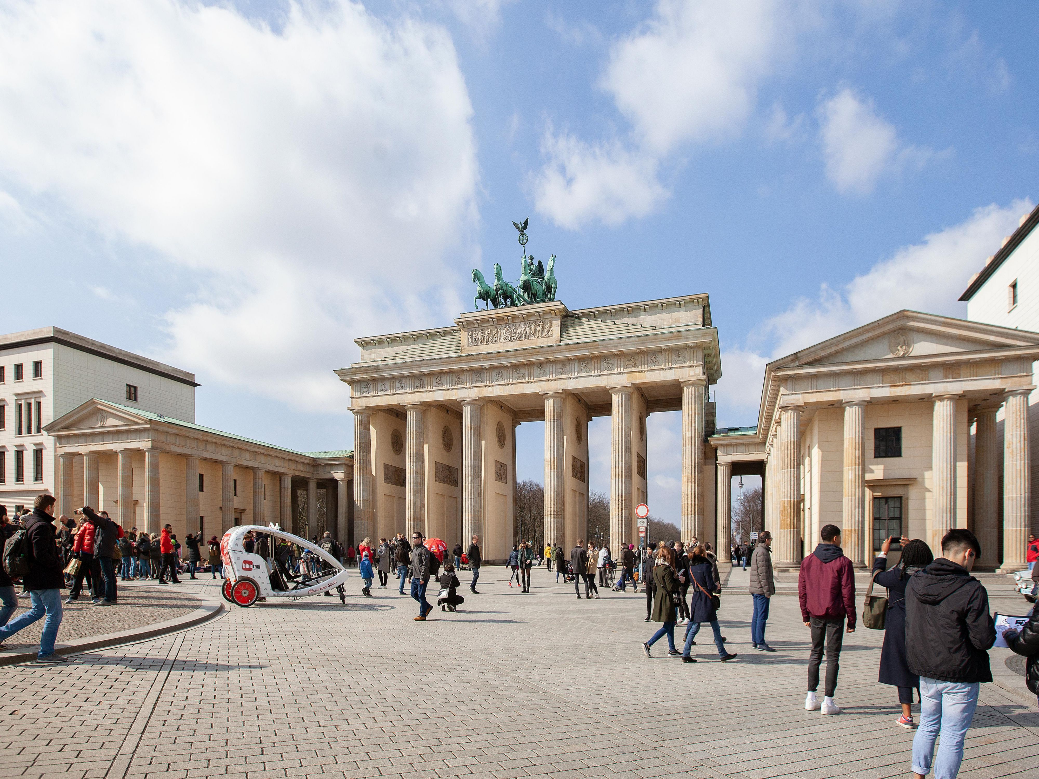 The 18th-century Brandenburg Gate, in Berlin's Pariser Platz.