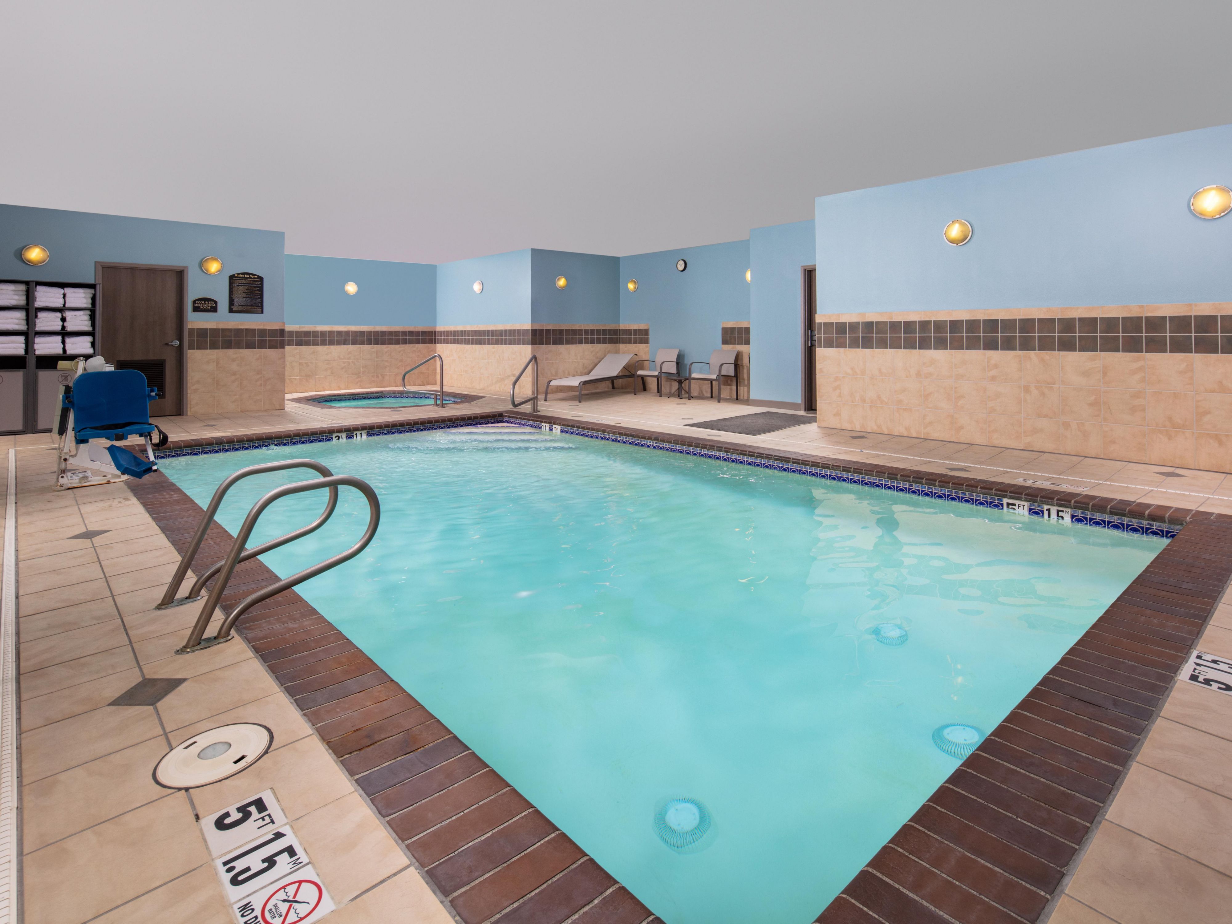 Stay with us at the Holiday Inn Express Bothell, an IHG property, and enjoy our sparkling pool and hot tub with your night stay.