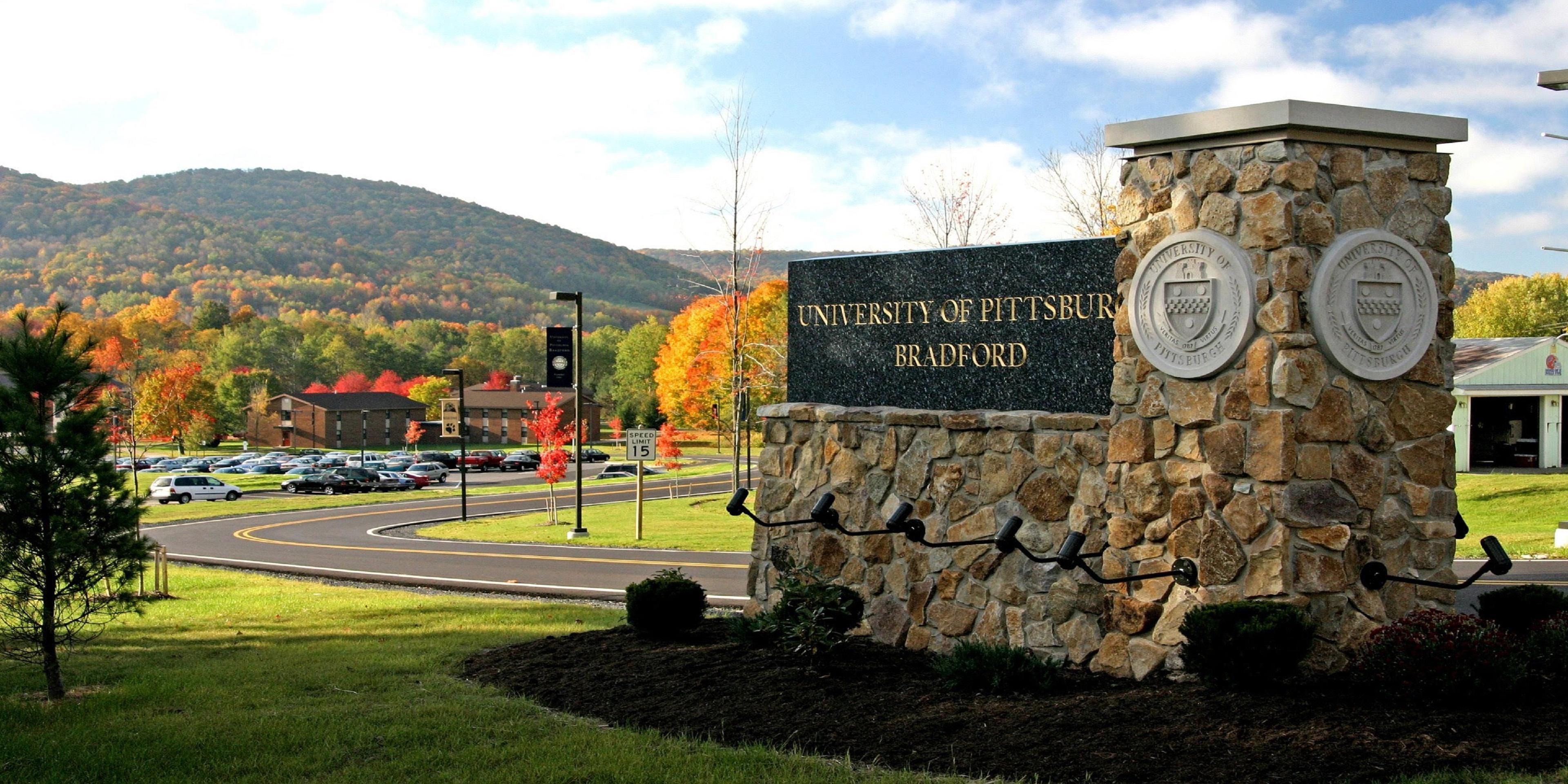 The University of Pittsburgh at Bradford is just a 2 minute drive from the our hotel. While visiting the campus be sure to check out the University's walking trail. A seance walk through our quaint little town. Showing off our local creeks and our beautiful hillsides.  