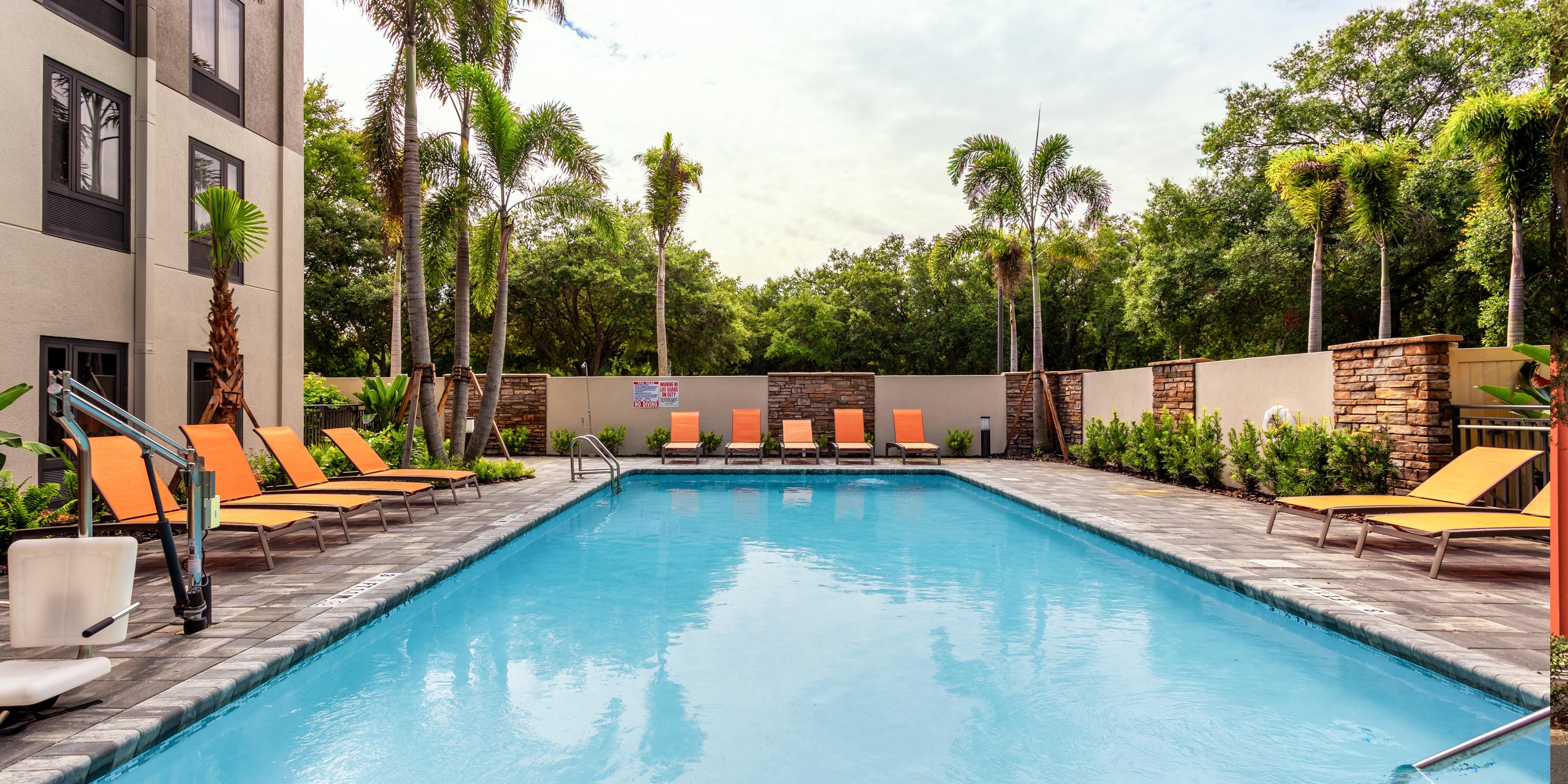 Relax in the Florida sunshine in our outdoor oasis.