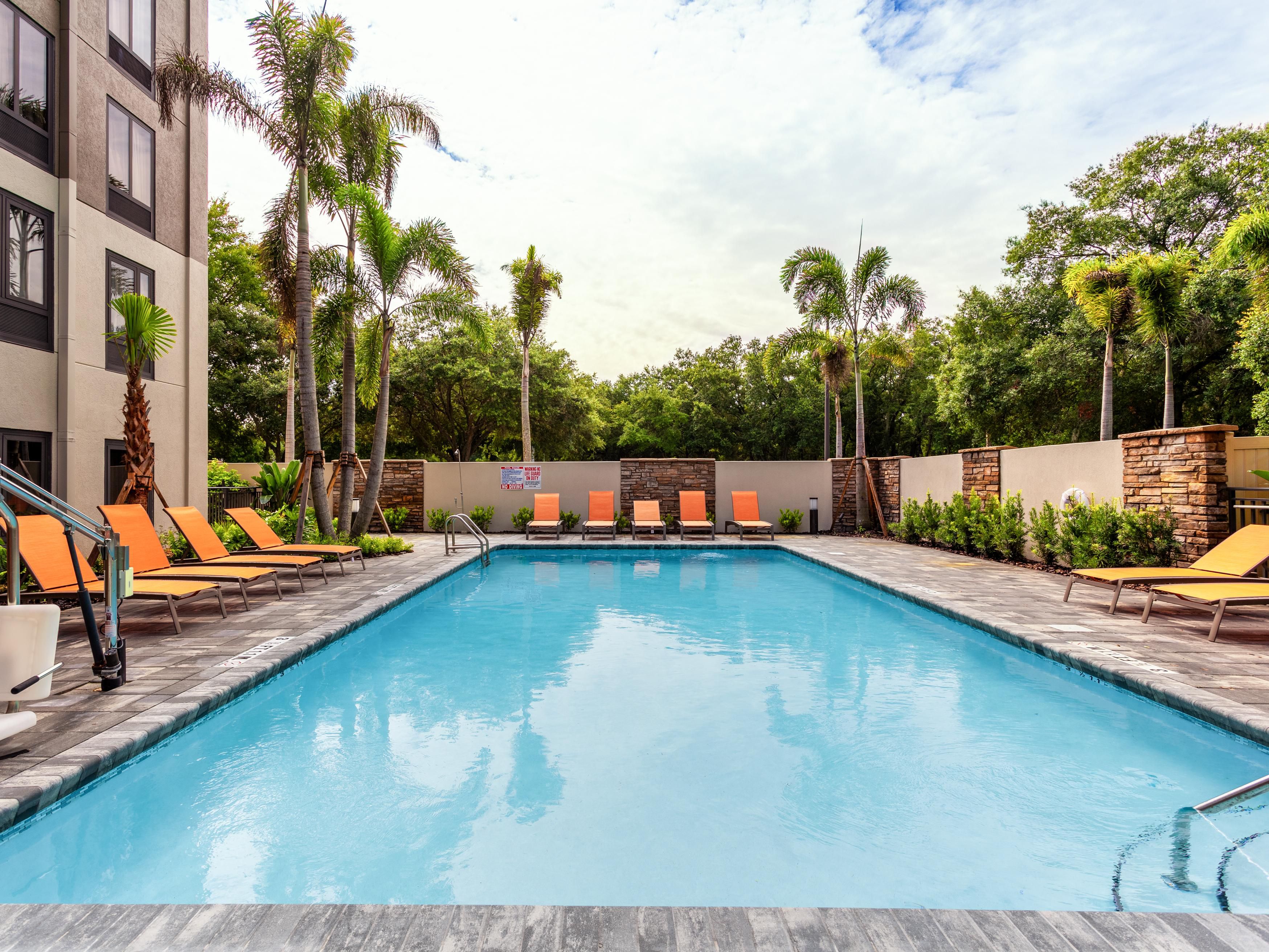 Pool is handicap accessible with chair lift