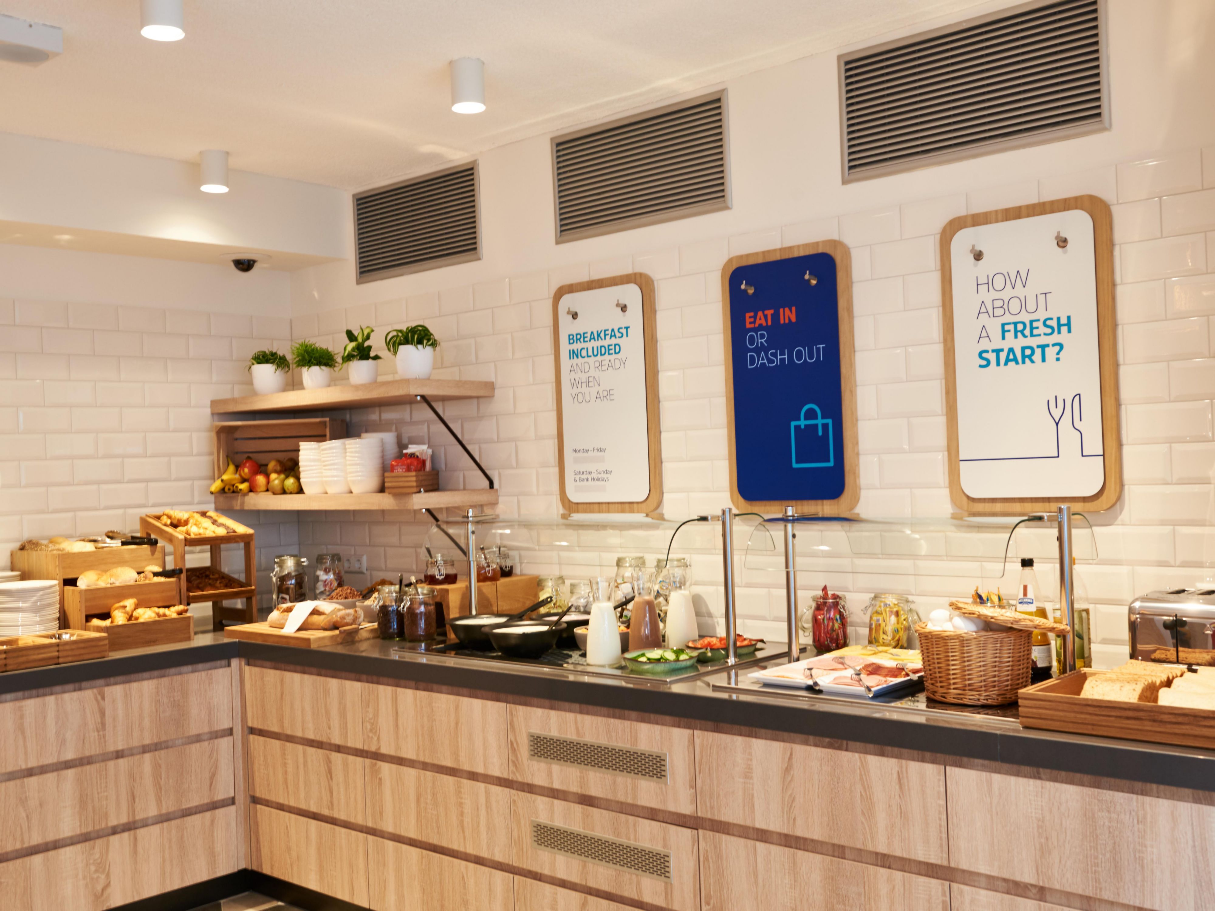 Start your day with our free Express breakfast! Relax and enjoy our Express buffet breakfast with a range of hot & cold items, locally sourced. 

